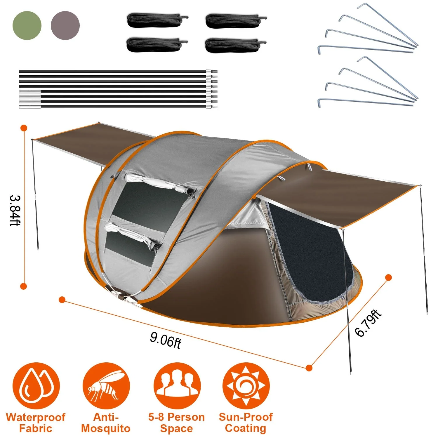 GBruno 5-8 Person Pop Up Tent - Image 2