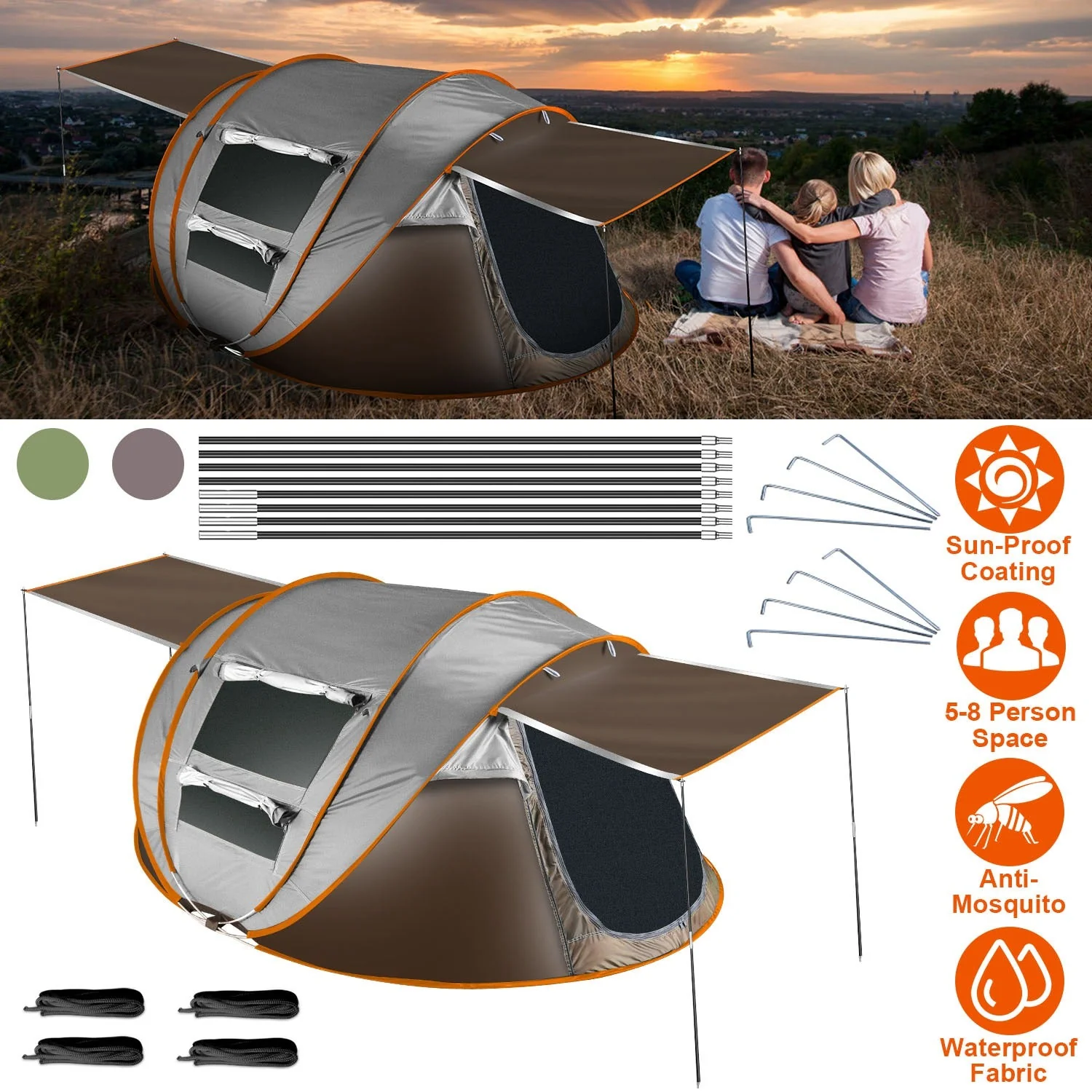 GBruno 5-8 Person Pop Up Tent - Image 6