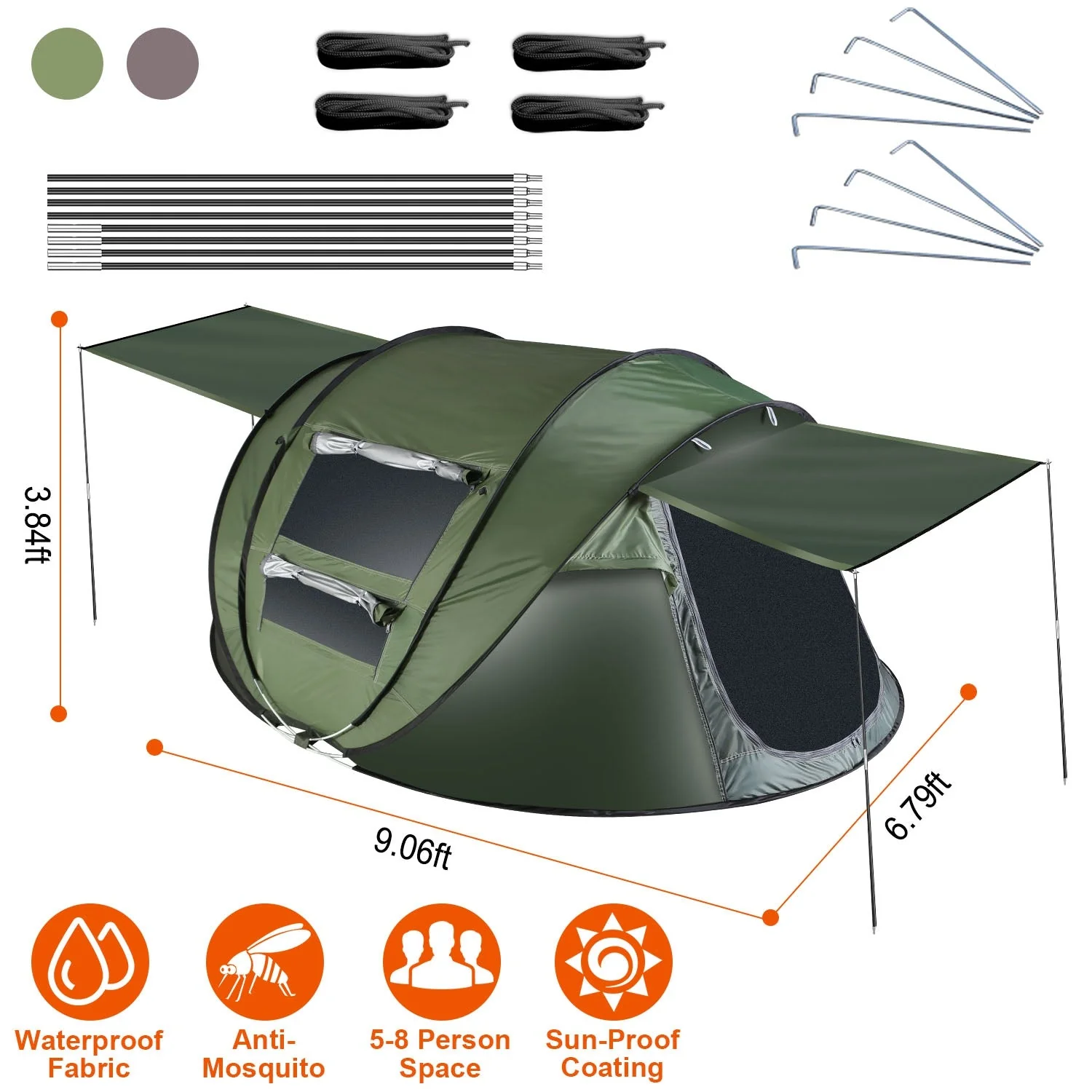 GBruno 5-8 Person Pop Up Tent - Image 2