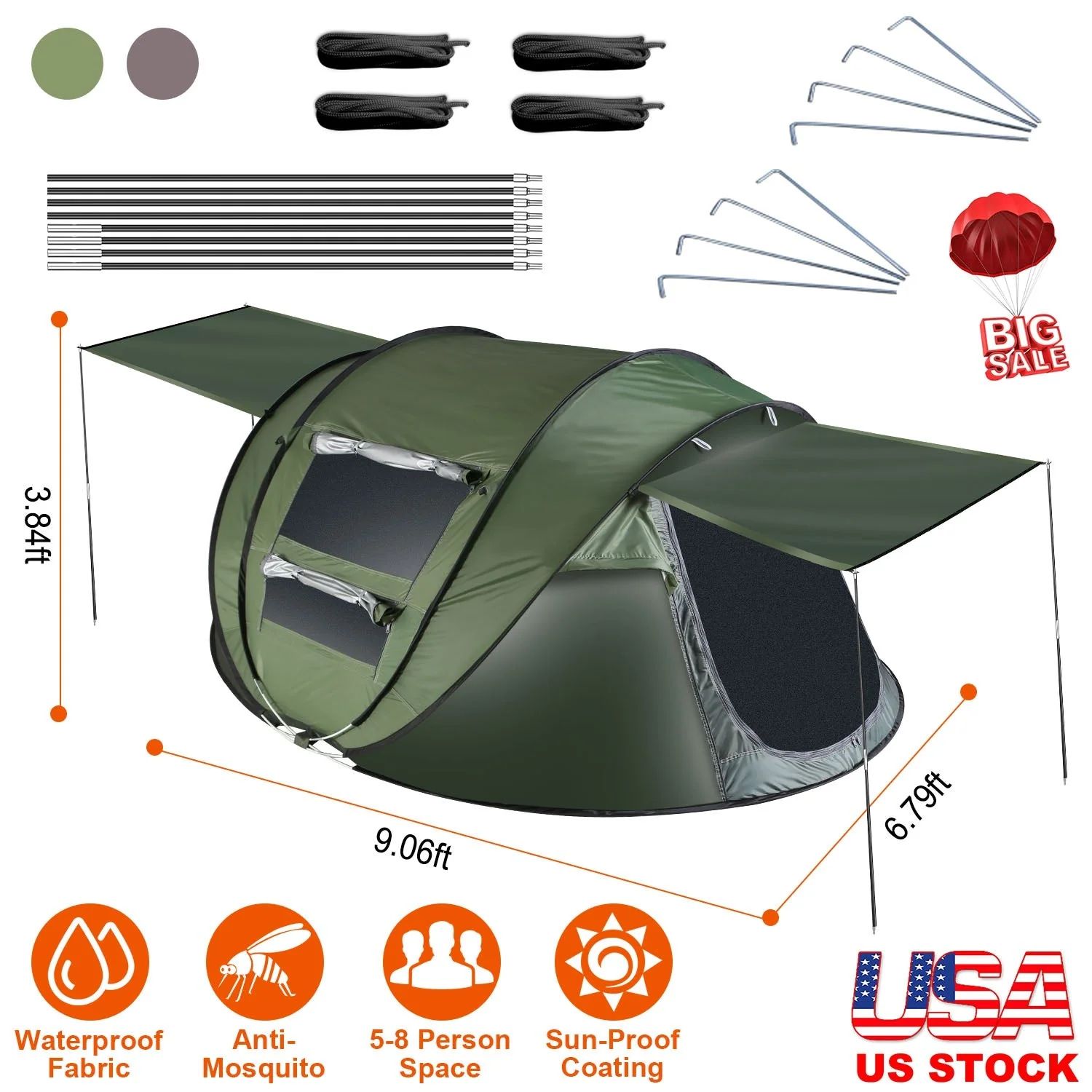 GBruno 5-8 Person Pop Up Tent - Image 3