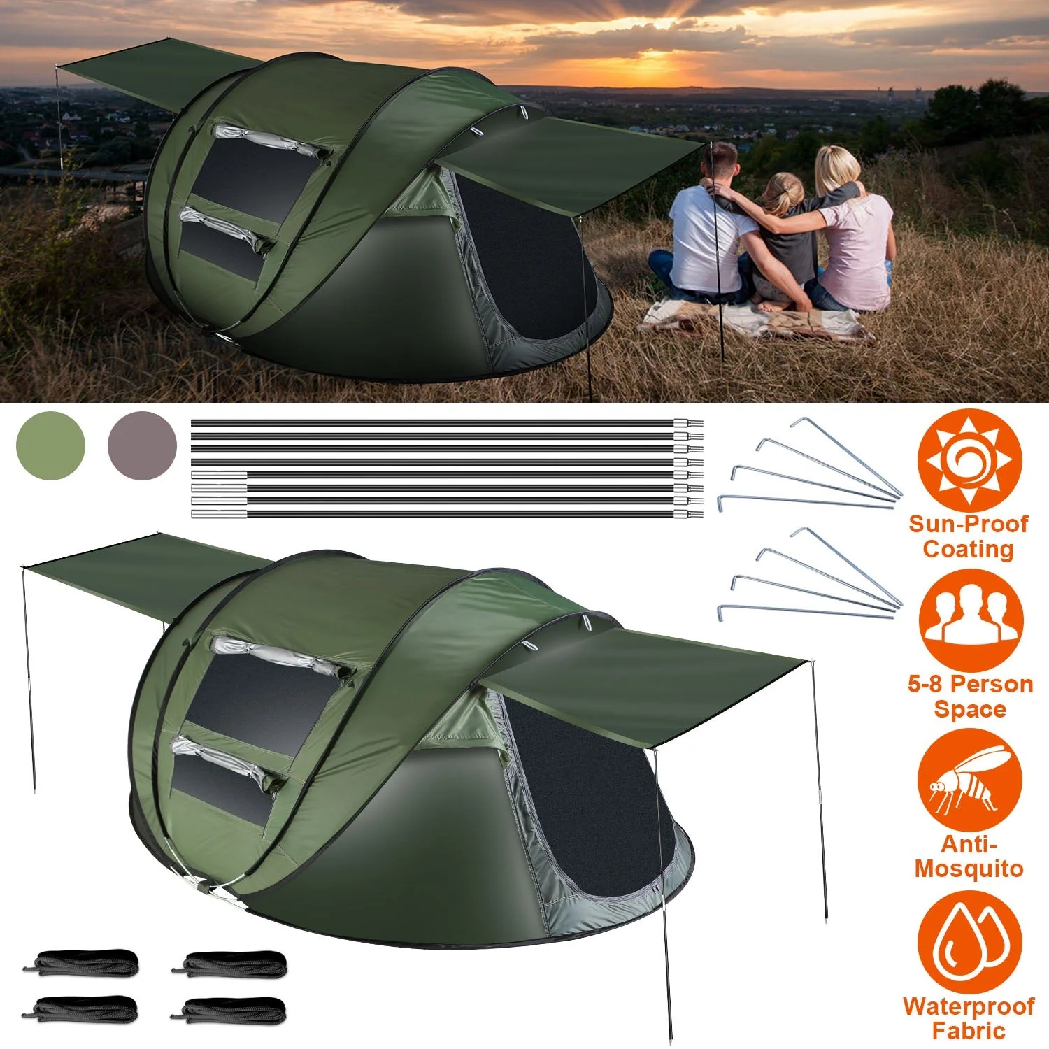 GBruno 5-8 Person Pop Up Tent - Image 6