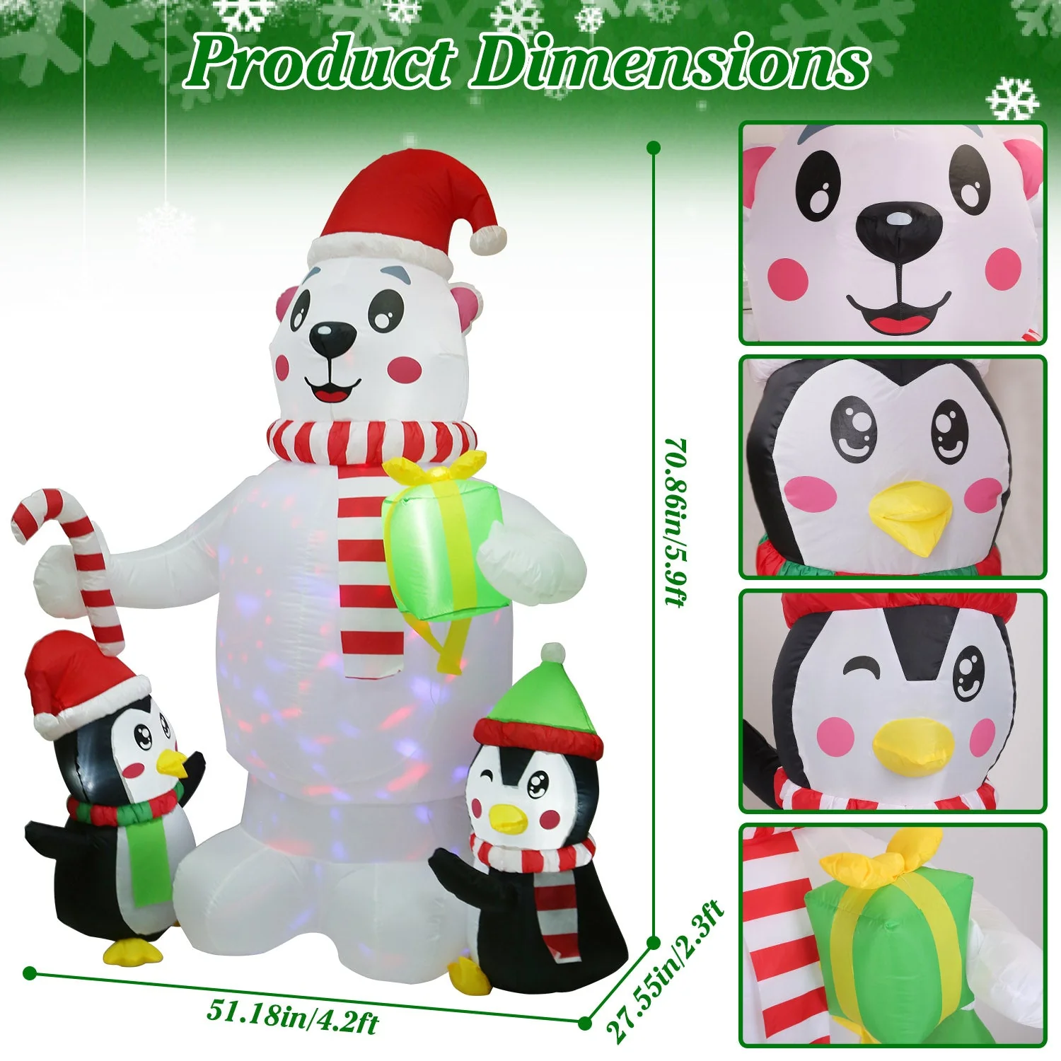 GBruno 5.9FT Christmas Inflatable Outdoor Decoration - Image 2