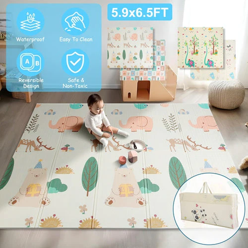 GBruno 5.9x6.5FT Foldable Baby Play Mat - Image 2