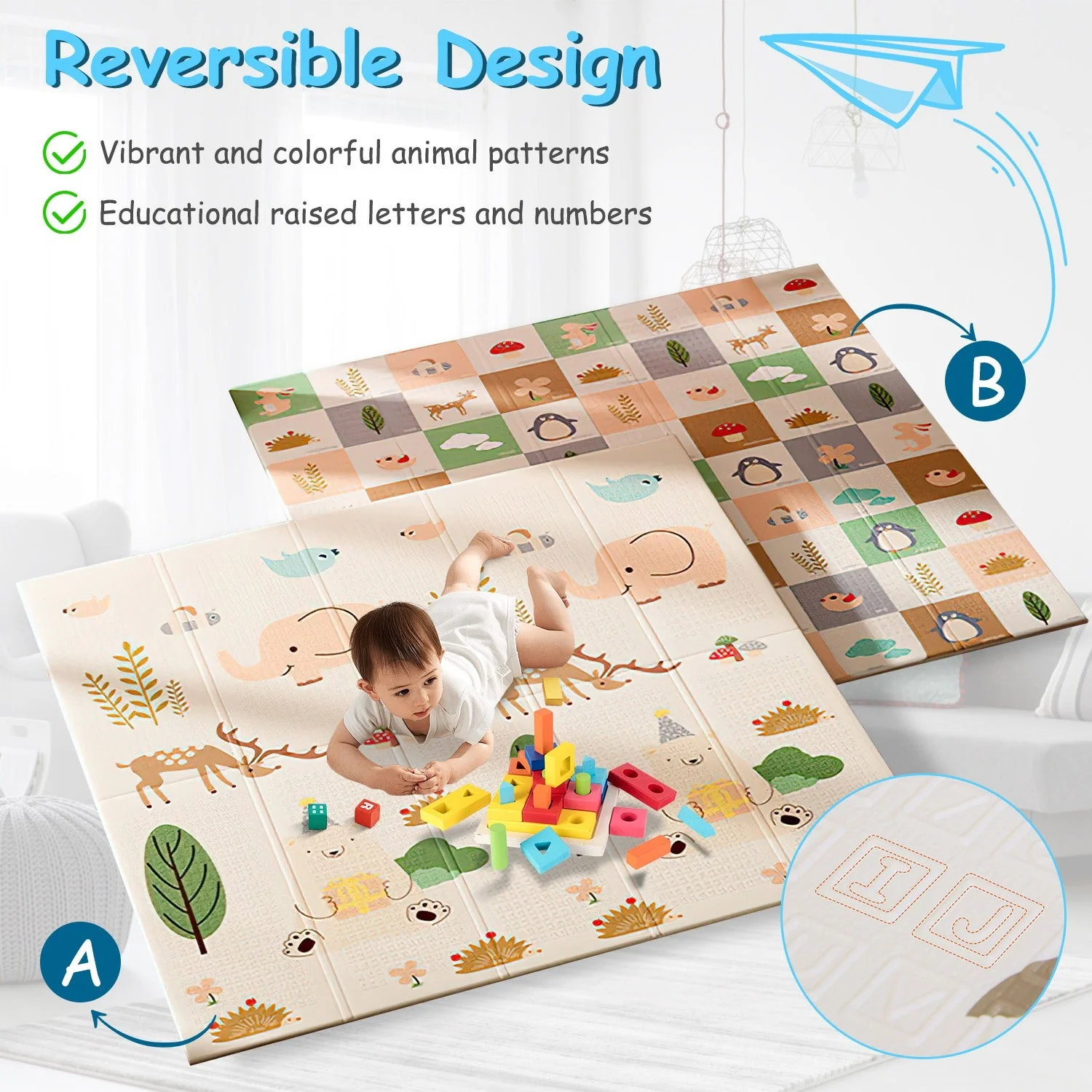 GBruno 5.9x6.5FT Foldable Baby Play Mat - Image 3