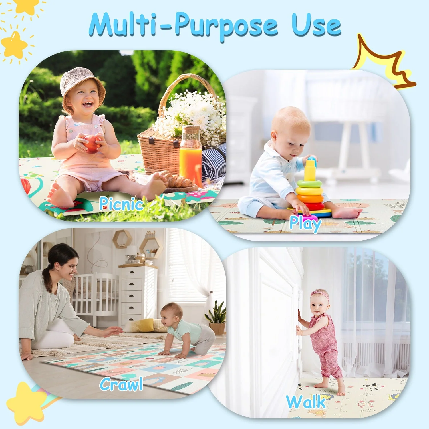 GBruno 5.9x6.5FT Foldable Baby Play Mat - Image 6