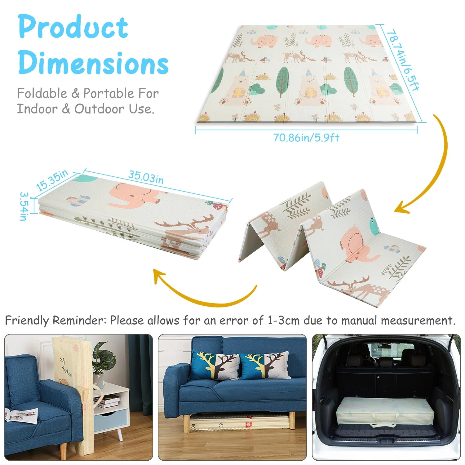 GBruno 5.9x6.5FT Foldable Baby Play Mat - Image 7