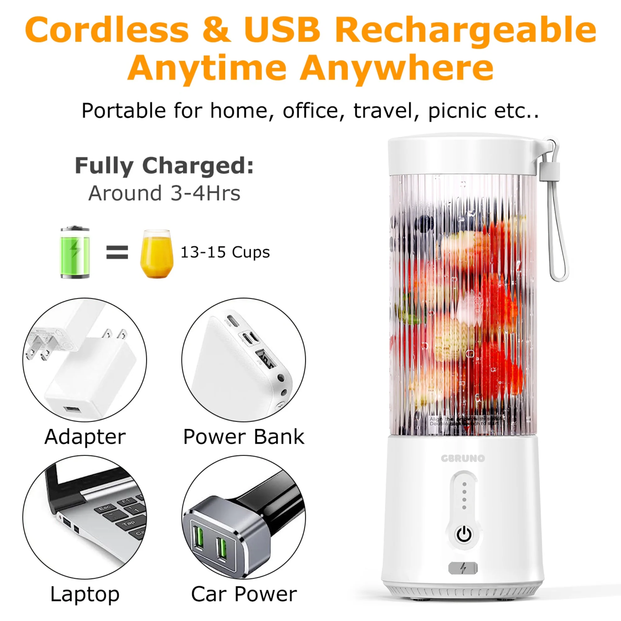 GBruno 50ML/15.2OZ Portable Fruit Blender - Image 3