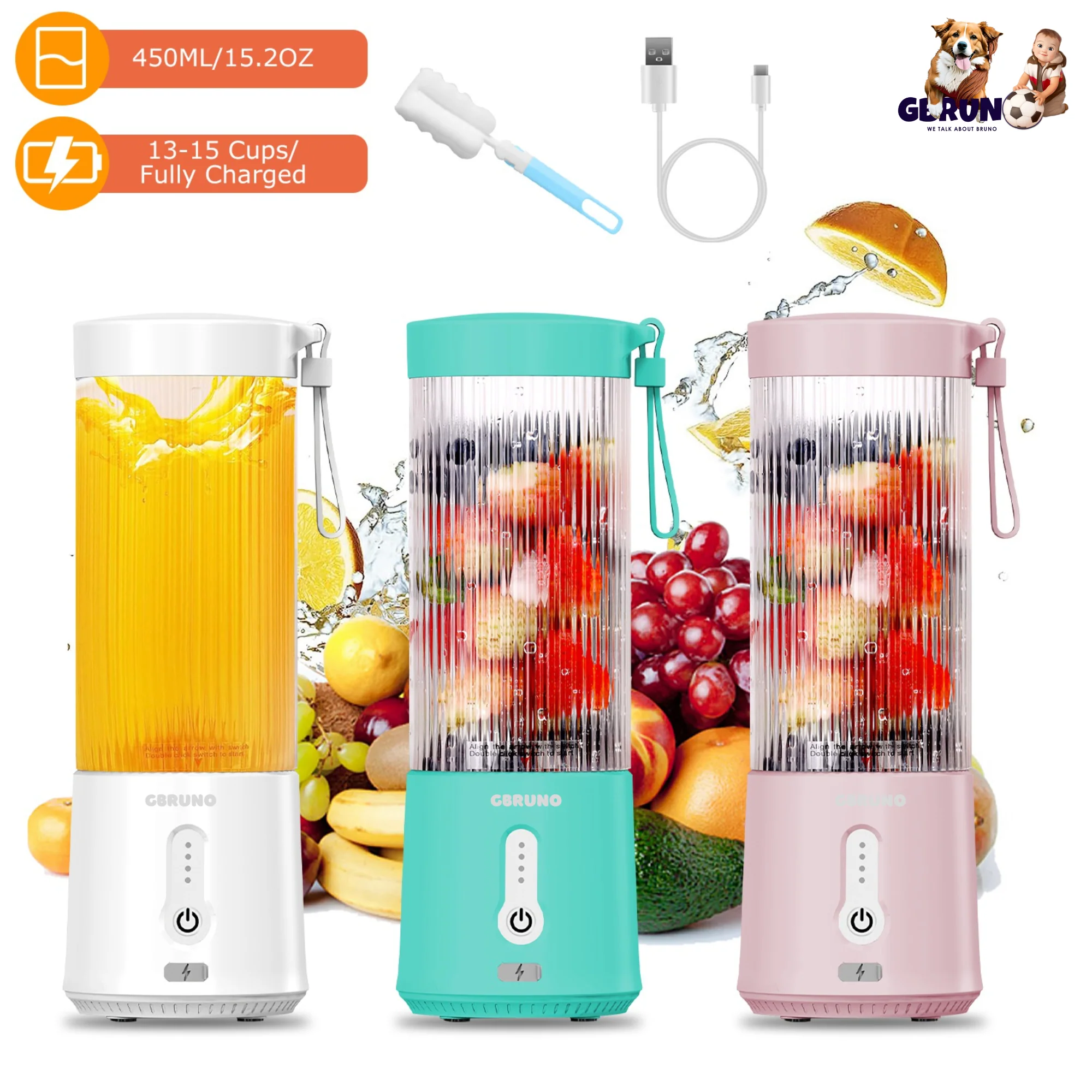 GBruno 50ML/15.2OZ Portable Fruit Blender - Image 4