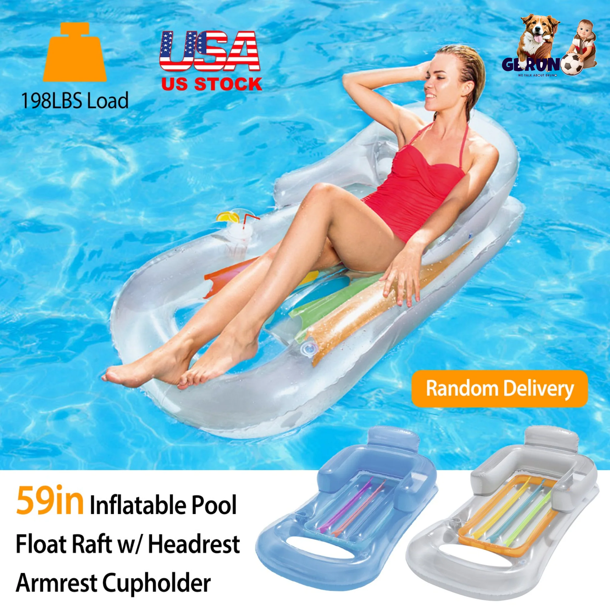 GBruno 59in Inflatable Pool Float - Image 2