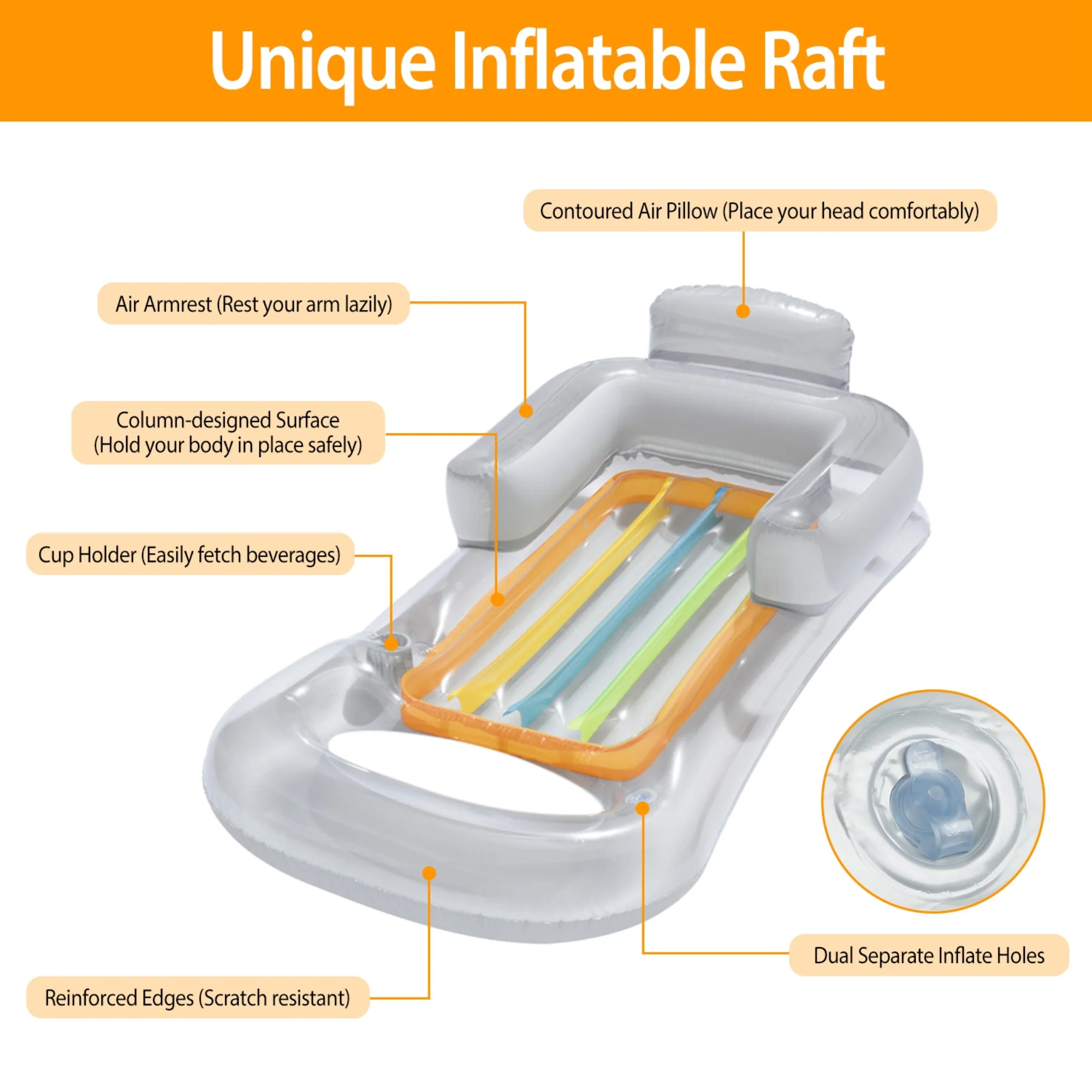 GBruno 59in Inflatable Pool Float - Image 3