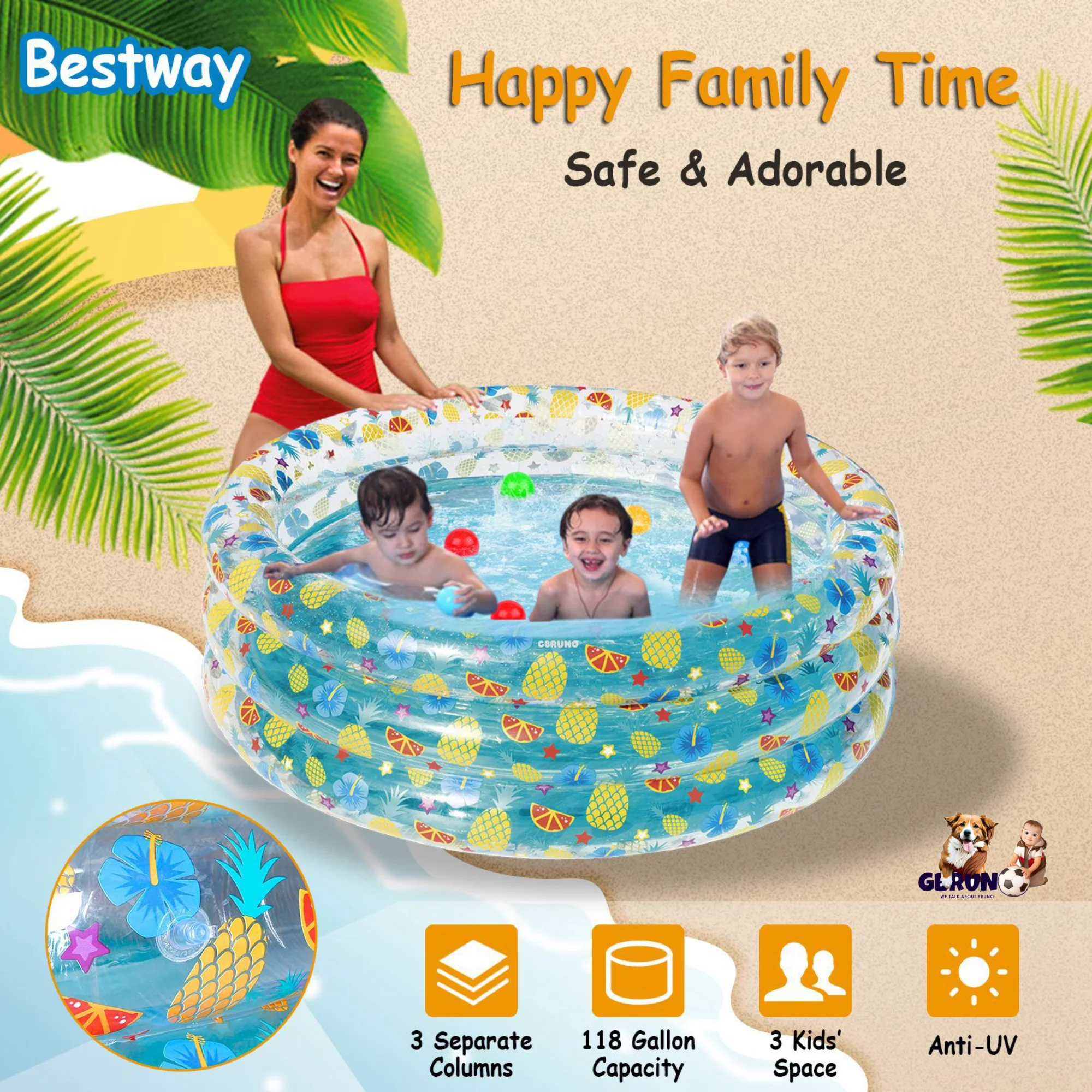 GBruno 59x21in Inflatable Swimming Pool - Image 5