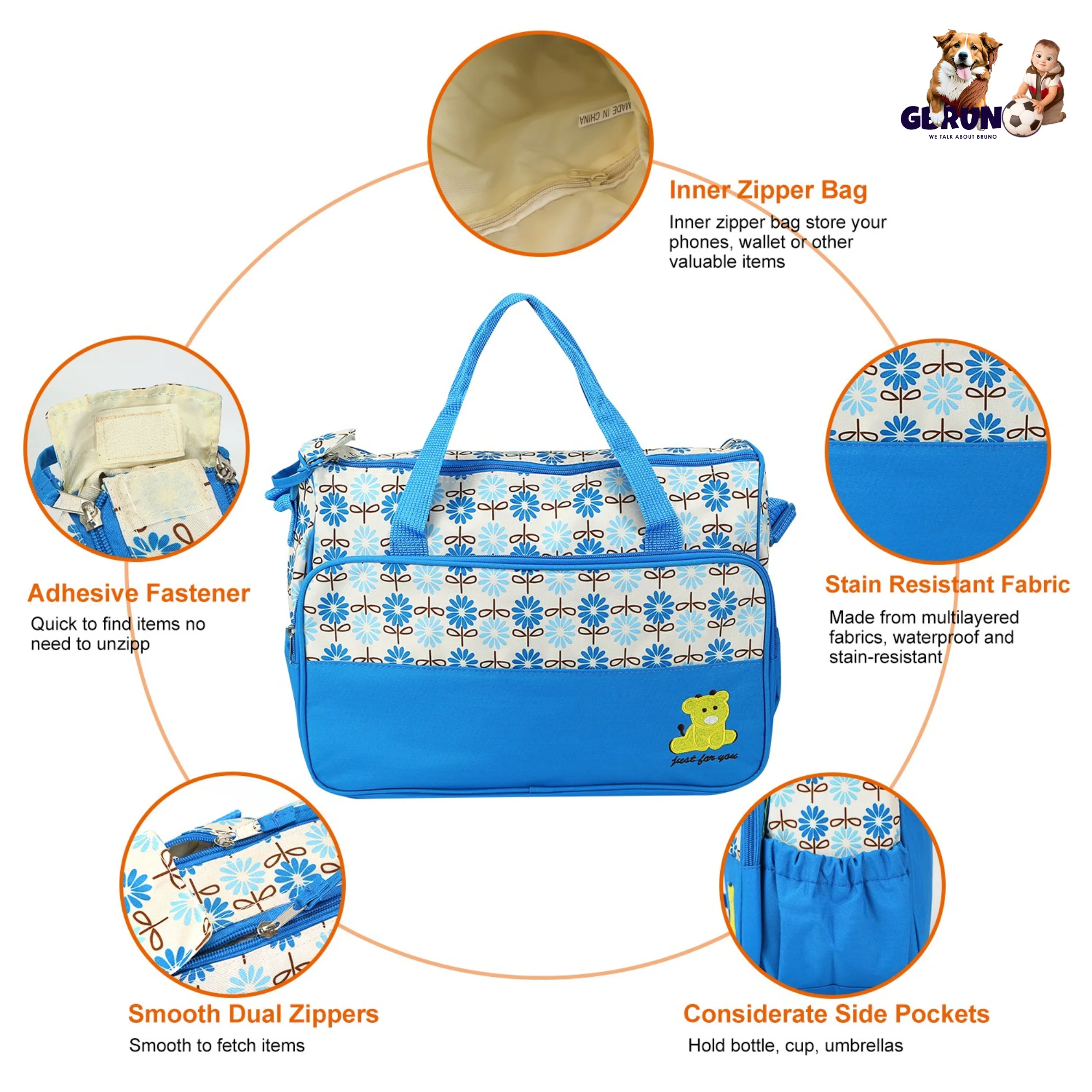 Gbruno 5PCS Baby Nappy Diaper Bags - Image 3