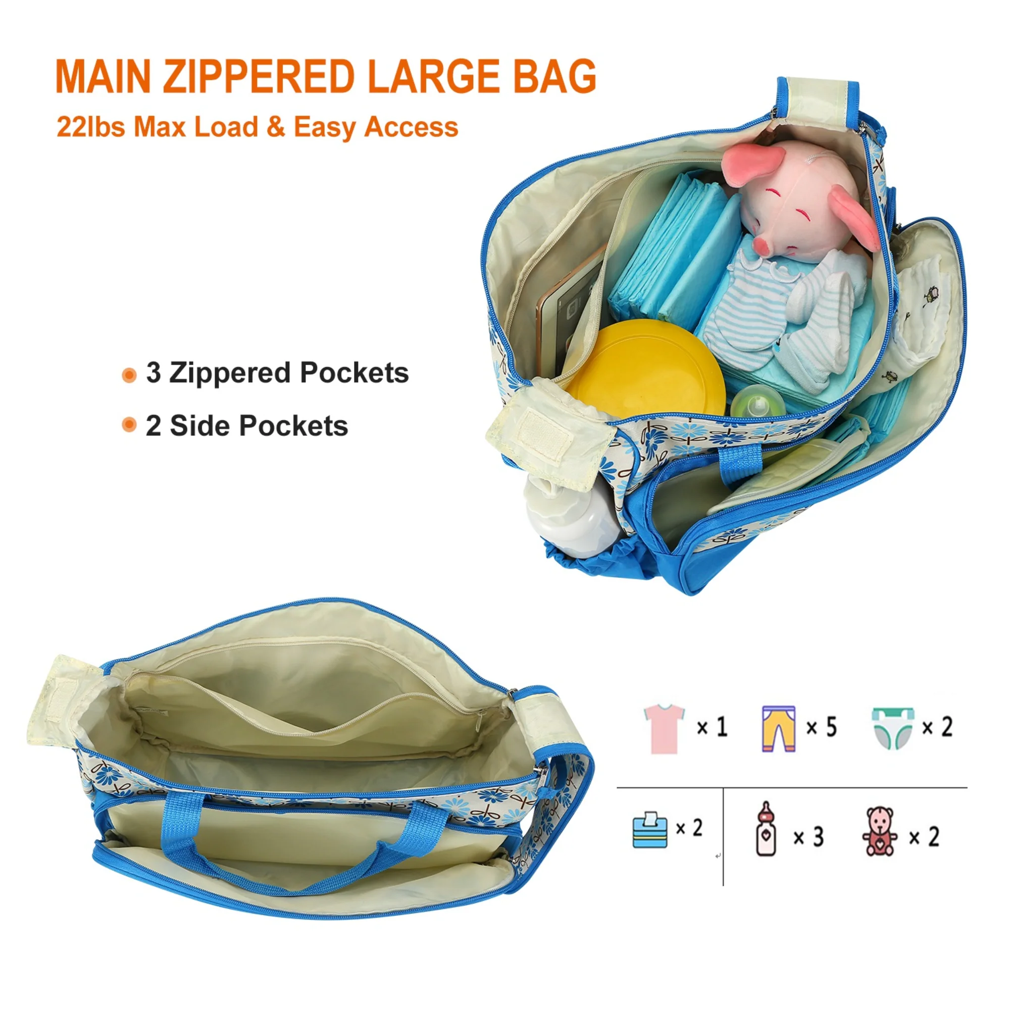 Gbruno 5PCS Baby Nappy Diaper Bags - Image 4