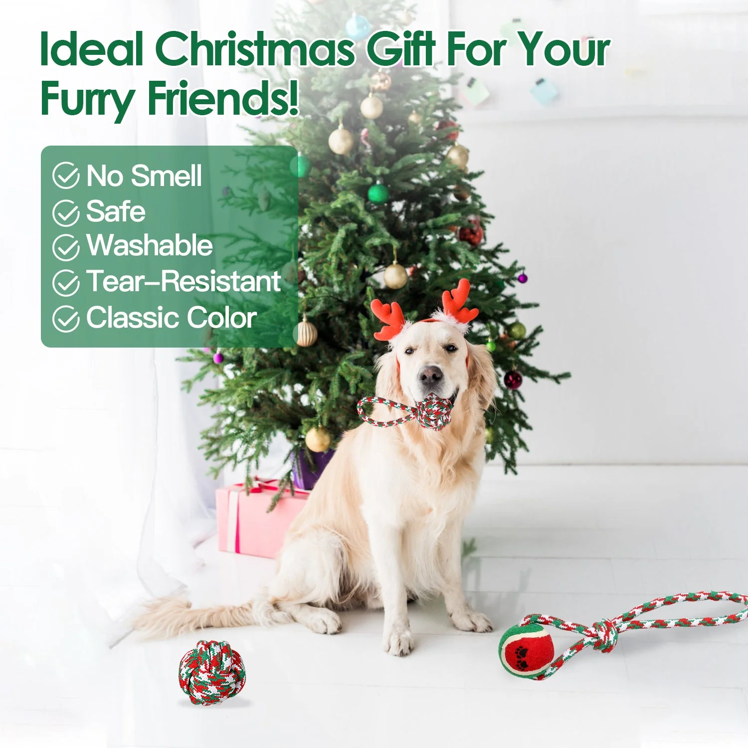 GBruno 5Pcs Christmas Dog Rope Chew Toys - Image 6