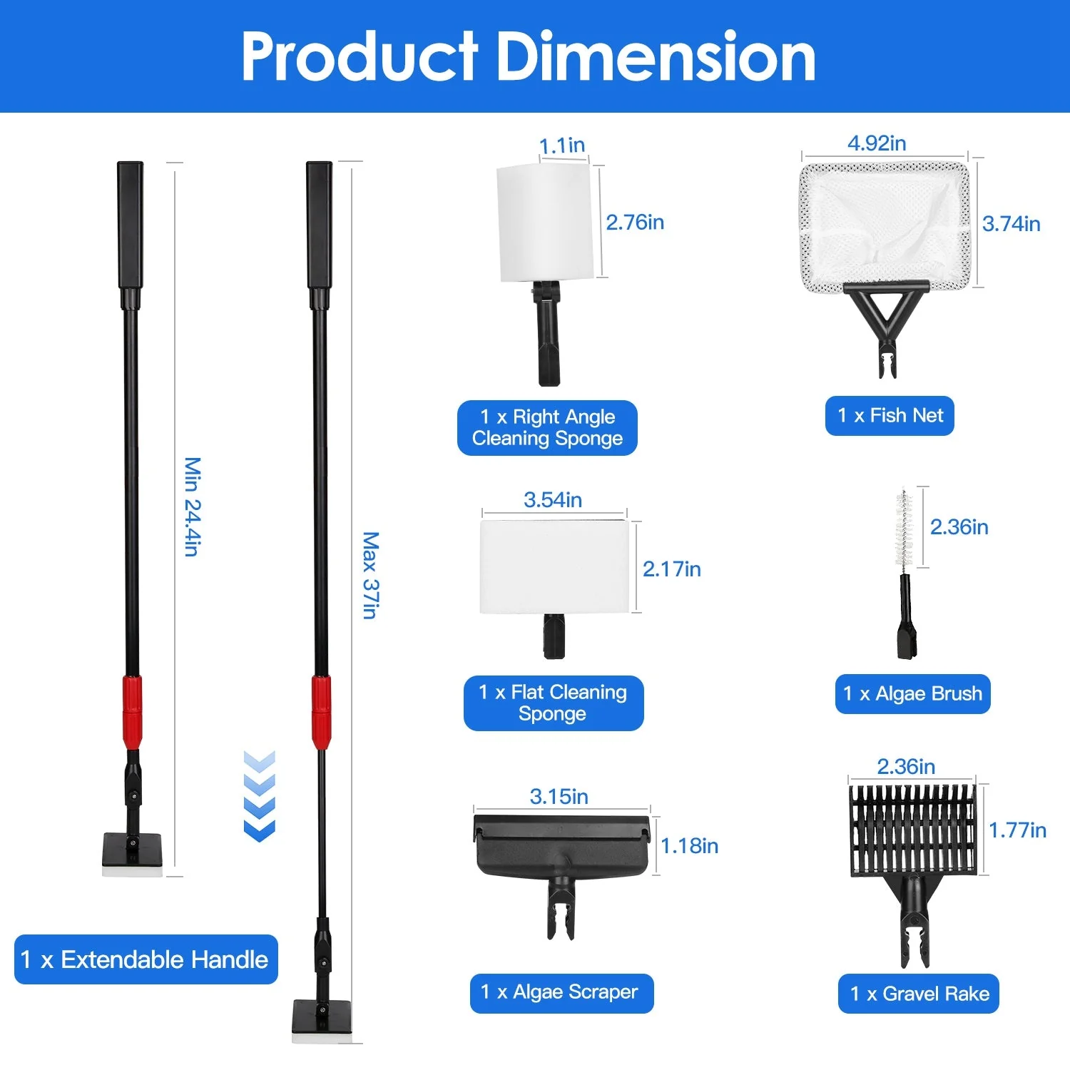 GBruno 6 In 1 Aquarium Cleaning Tools - Image 2