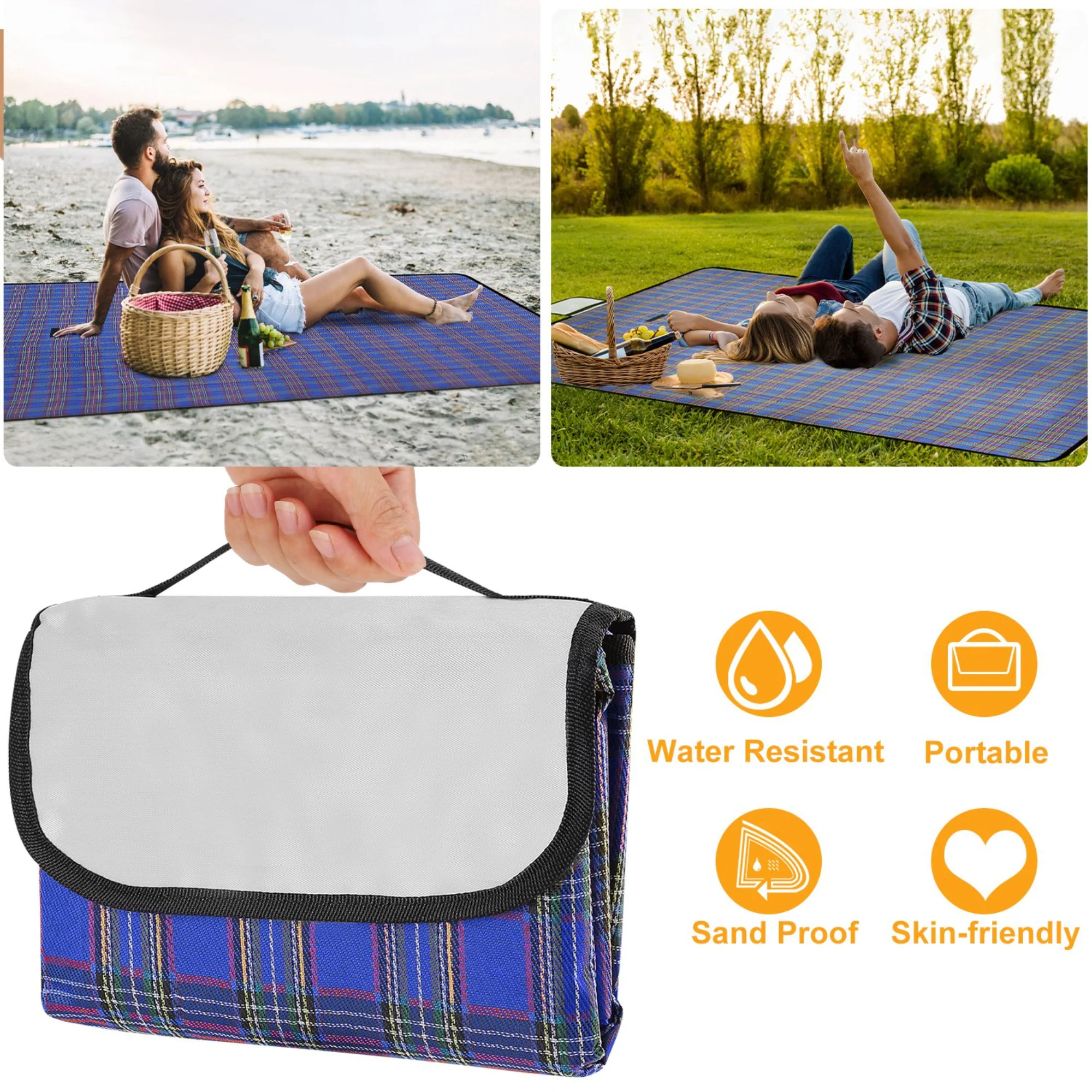 GBruno 60" x 78" Waterproof Picnic Blanket - Image 2