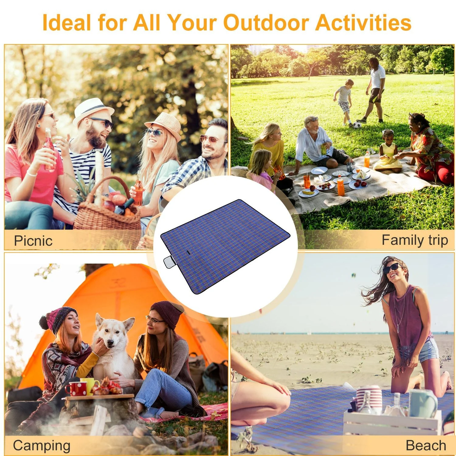 GBruno 60" x 78" Waterproof Picnic Blanket - Image 6
