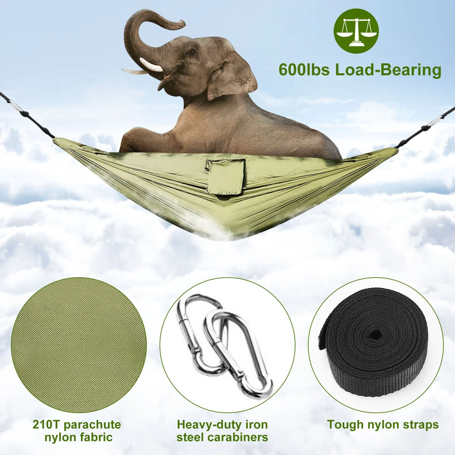 GBruno 600lbs Load 2 Persons Hammock - Image 3