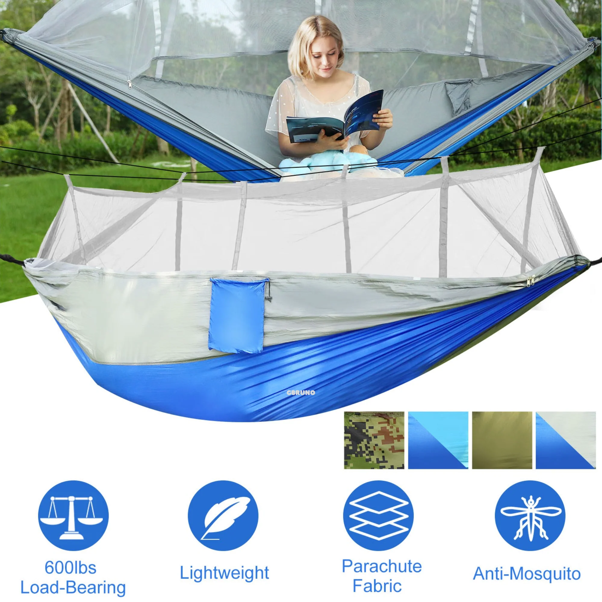 GBruno 600lbs Load 2 Persons Hammock - Image 4
