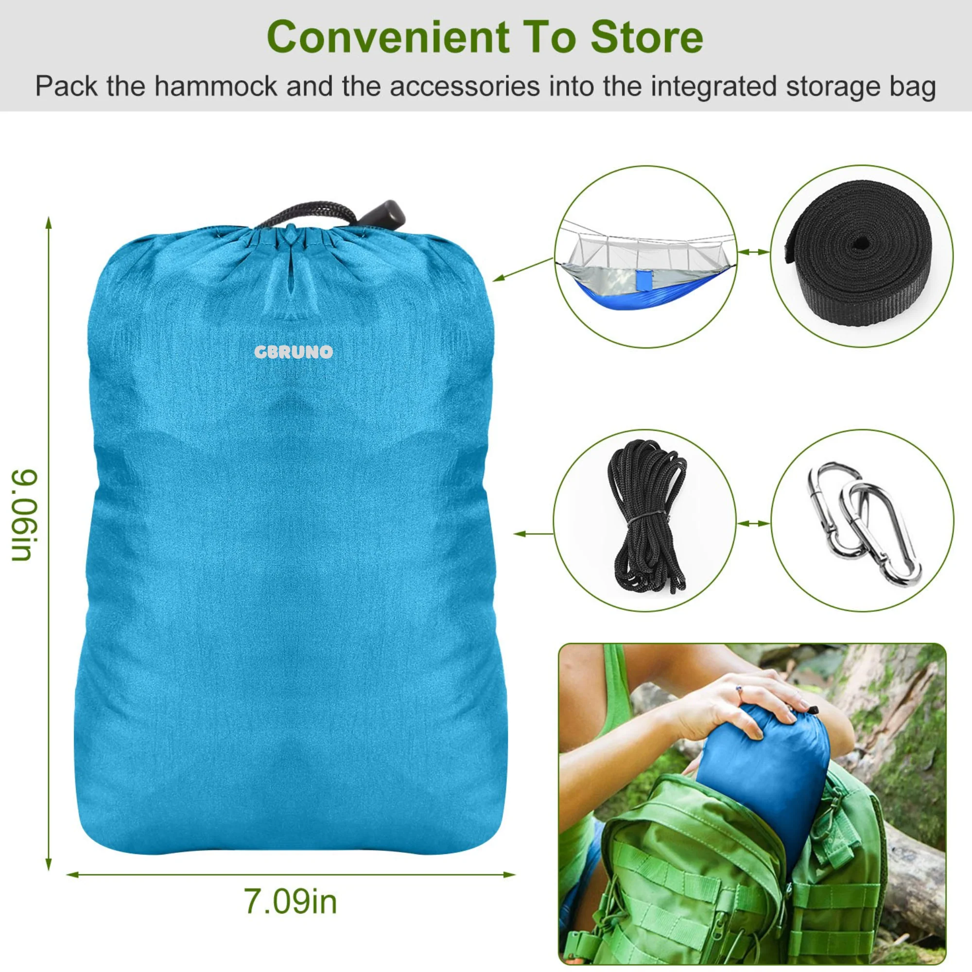 GBruno 600lbs Load 2 Persons Hammock - Image 6