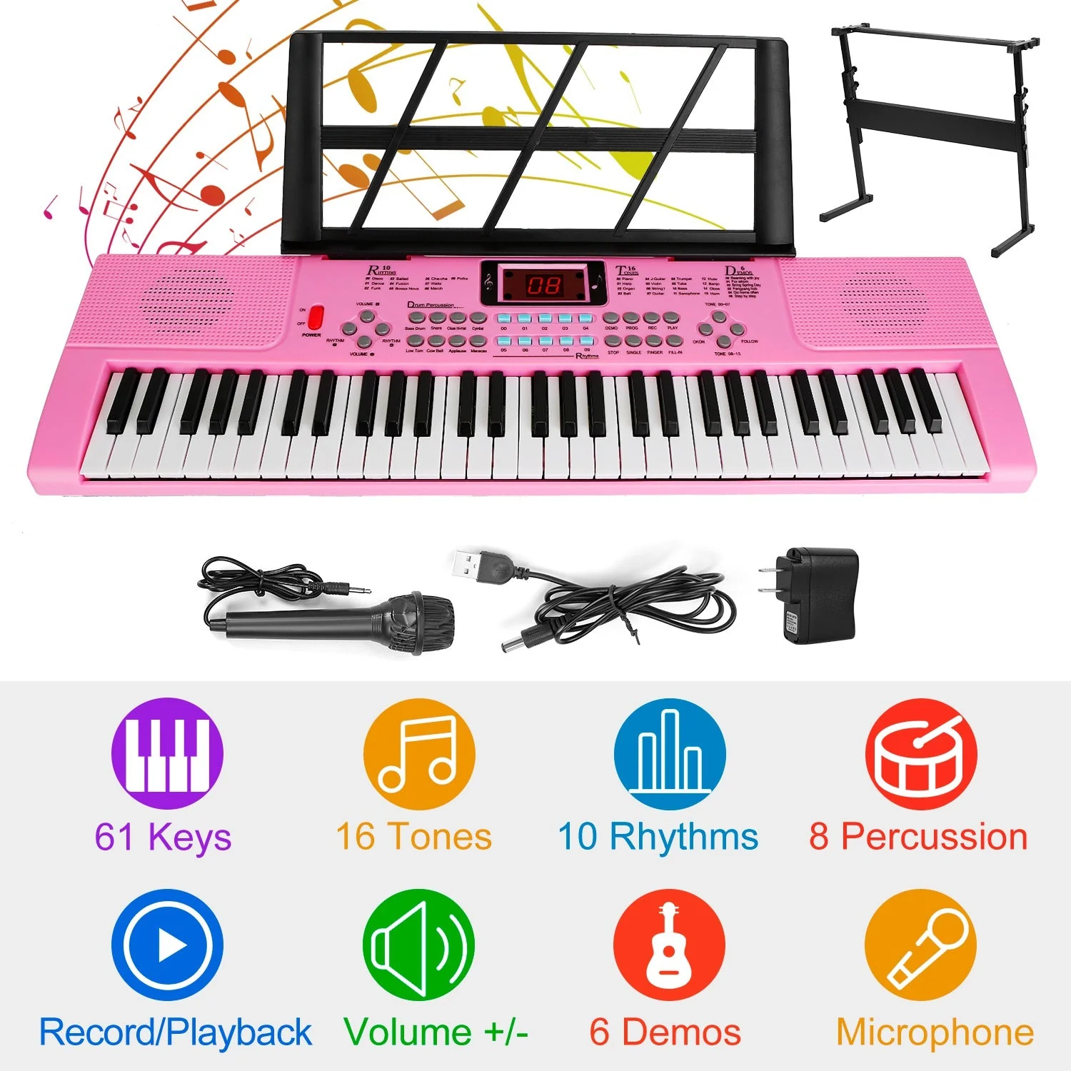 GBruno 61 Keys Digital Music Electronic Keyboard - Image 2