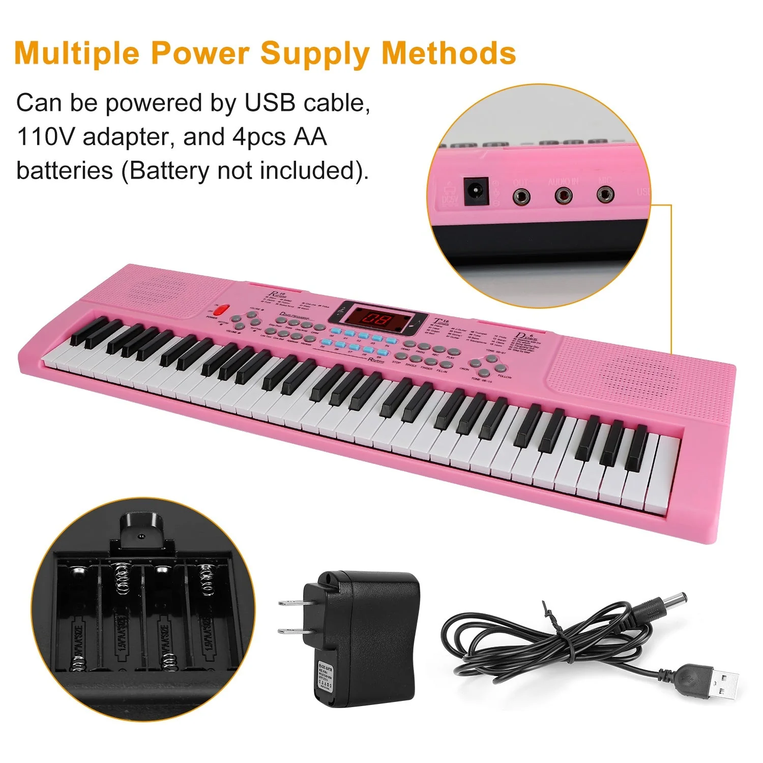 GBruno 61 Keys Digital Music Electronic Keyboard - Image 3