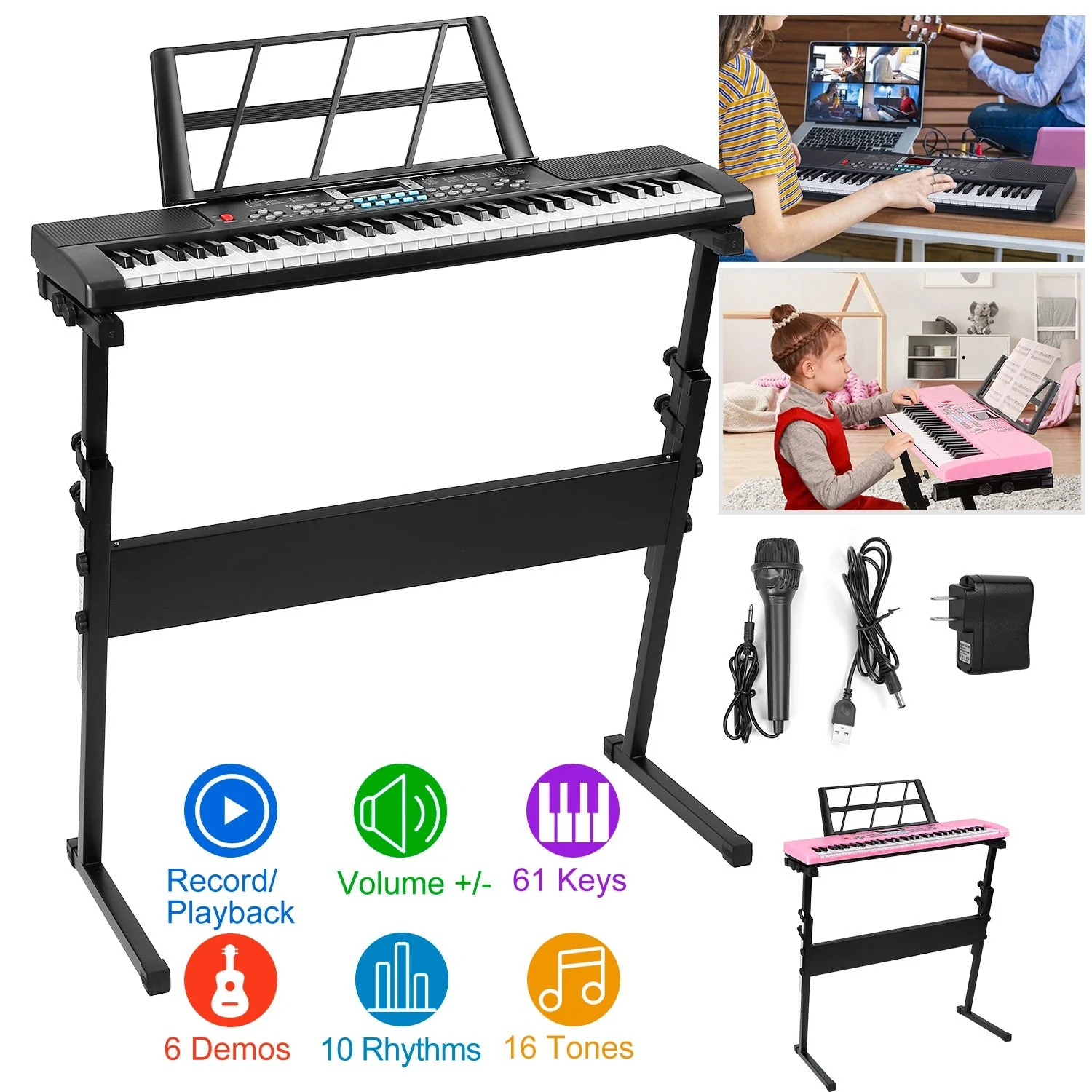 GBruno 61 Keys Digital Music Electronic Keyboard - Image 2