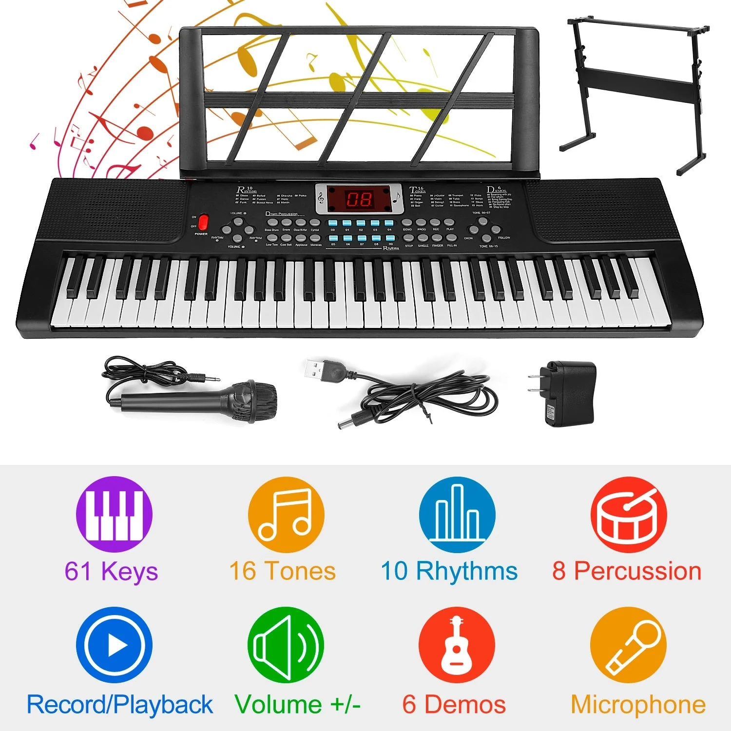 GBruno 61 Keys Digital Music Electronic Keyboard - Image 3