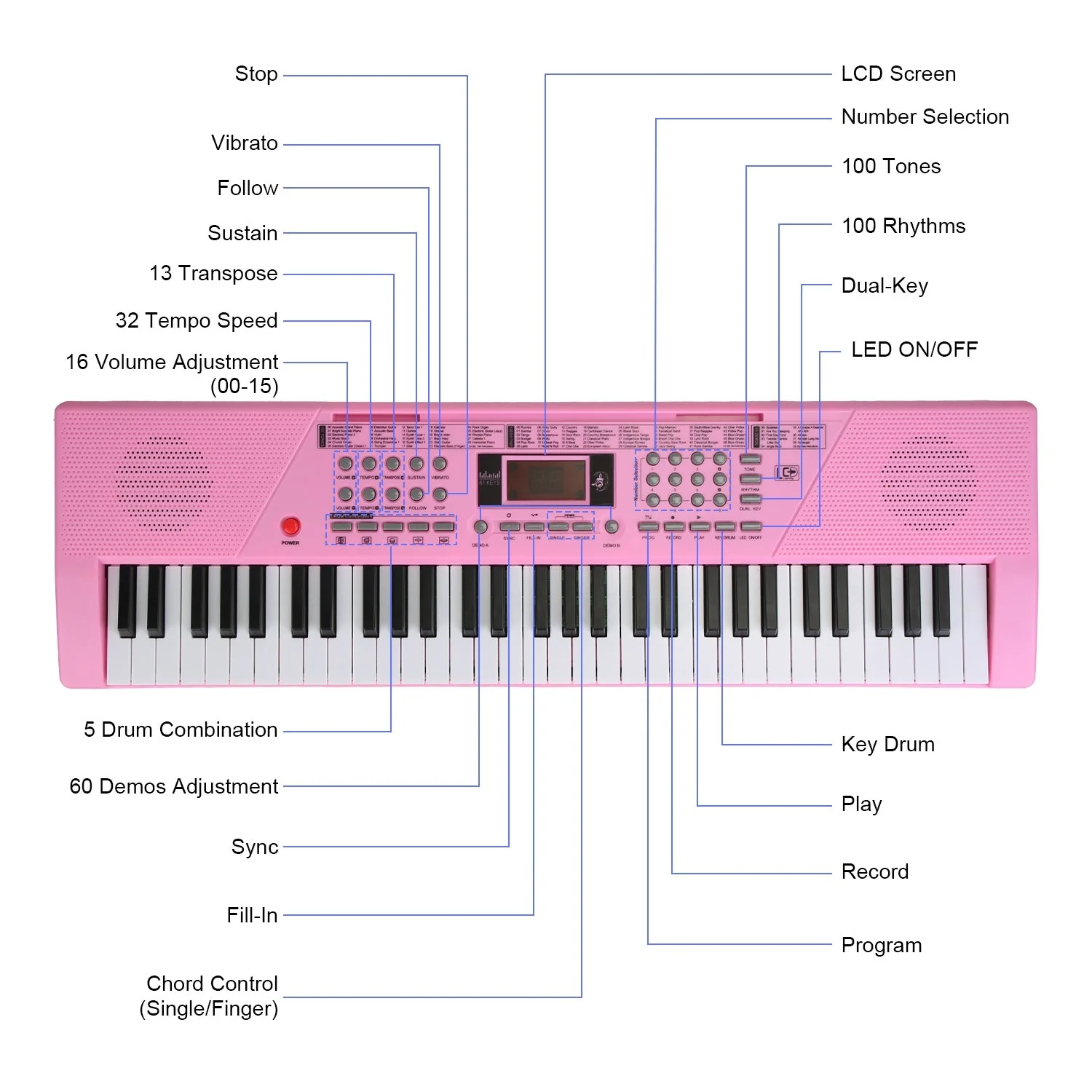 GBruno 61 Keys Digital Music Keyboard - Image 6