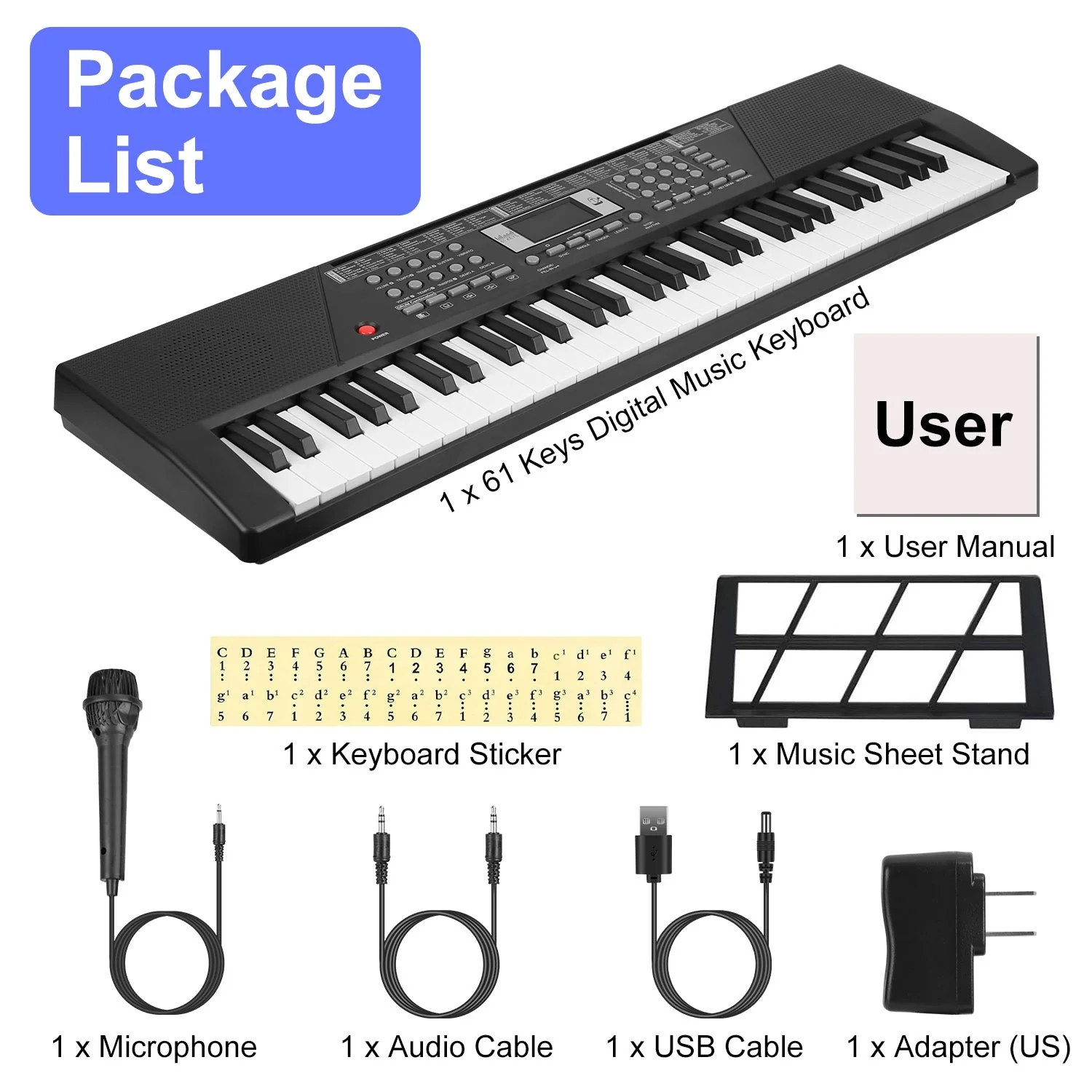 GBruno 61 Keys Digital Music Keyboard - Image 5