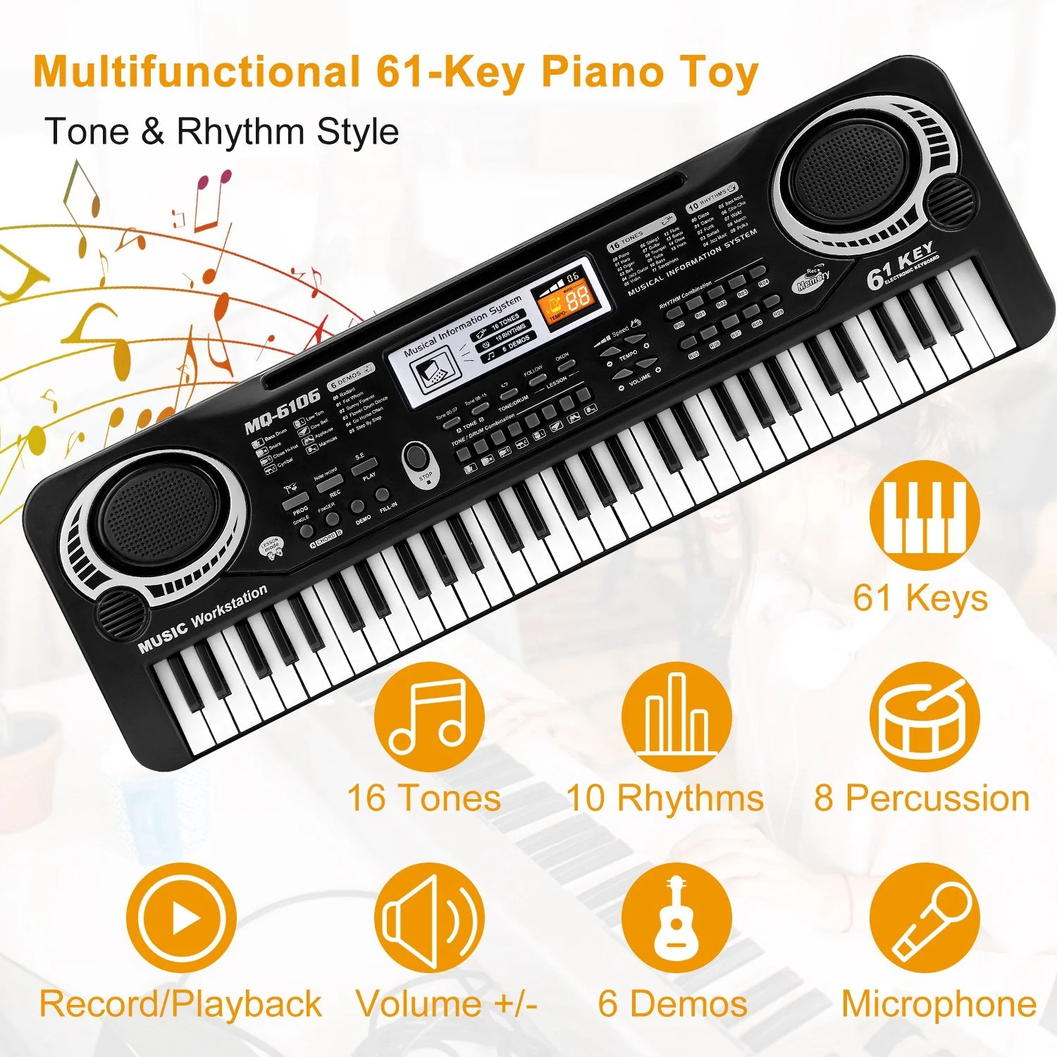 GBruno 61 Keys Electronic Keyboard - Image 2