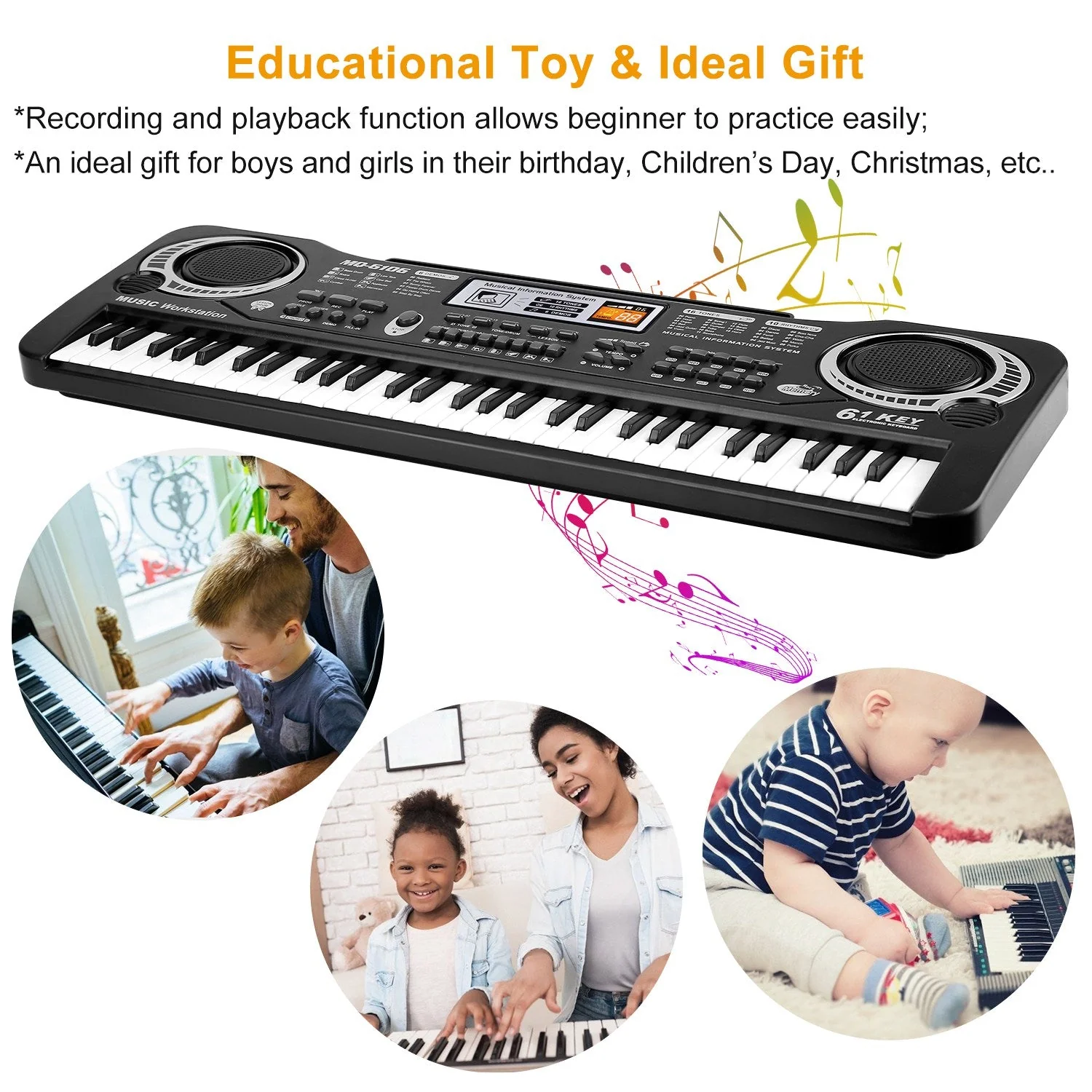GBruno 61 Keys Electronic Keyboard - Image 4