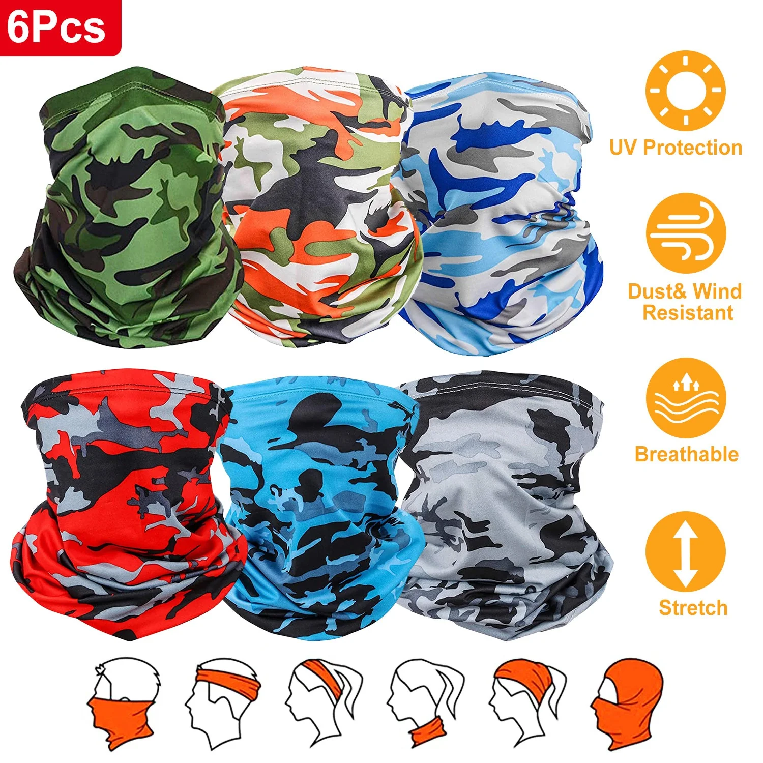 GBruno 6Pcs Summer Neck Gaiter - Image 6