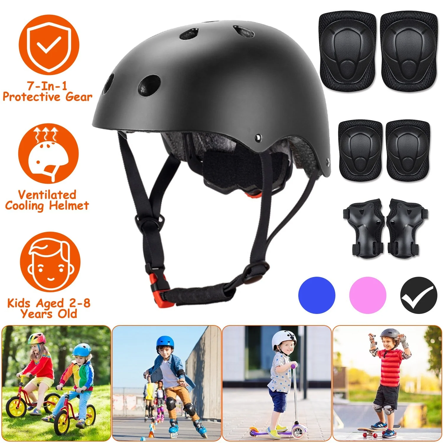 GBruno 7Pcs Kids Safety Helmet Set - Image 4