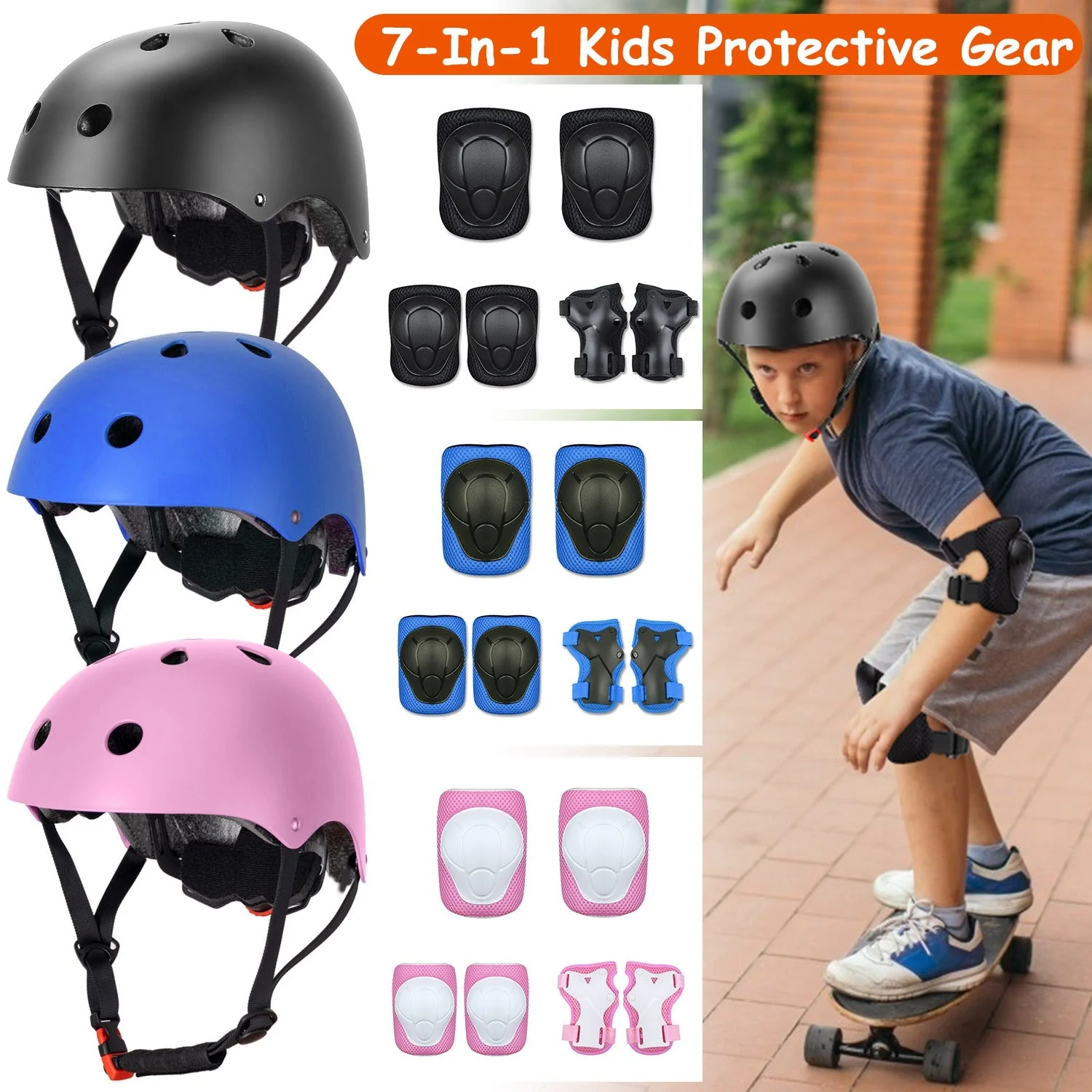 GBruno 7Pcs Kids Safety Helmet Set - Image 6