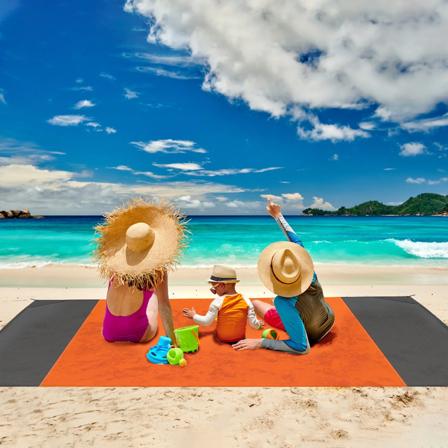 GBruno 82.6x78.7in Sand Proof Picnic Blanket - Image 3