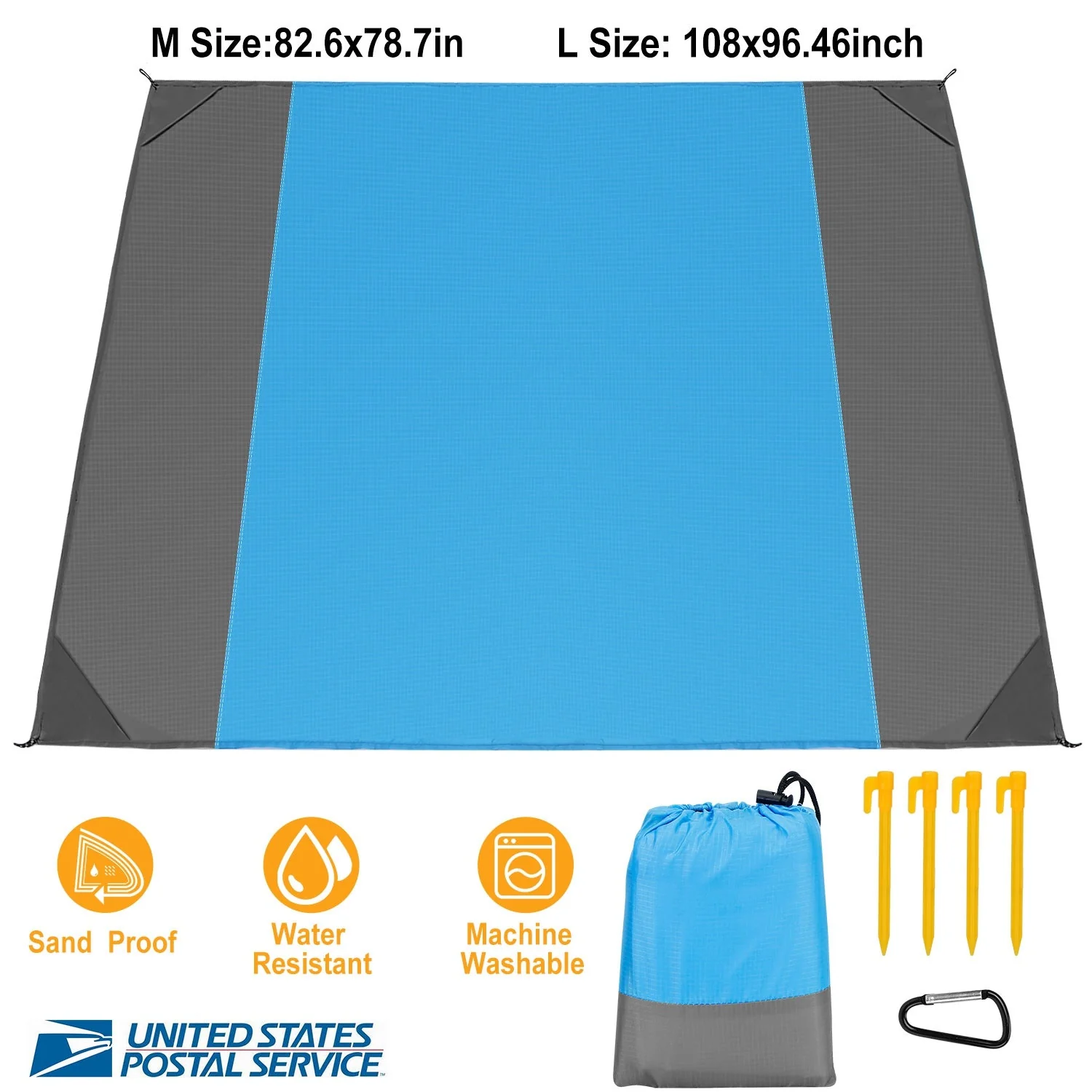 GBruno 82.6x78.7in Sand Proof Picnic Blanket - Image 5
