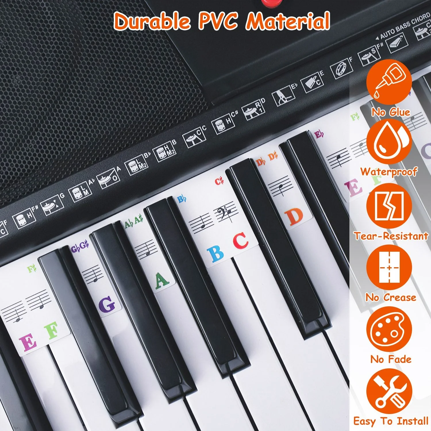 GBruno 88-Key Piano Keyboard Stickers - Image 2