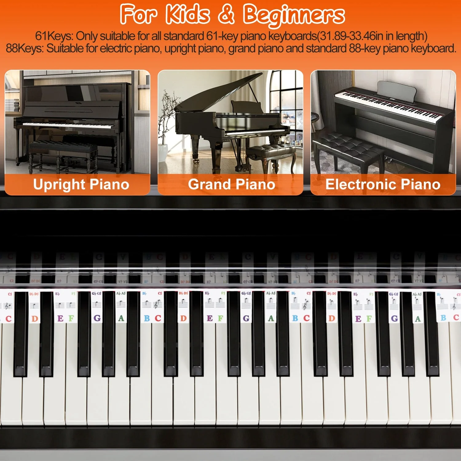 GBruno 88-Key Piano Keyboard Stickers - Image 6