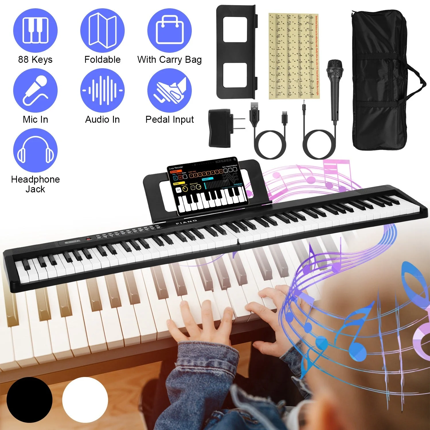 GBruno 88 Keys Foldable Full Size Keyboard - Image 2