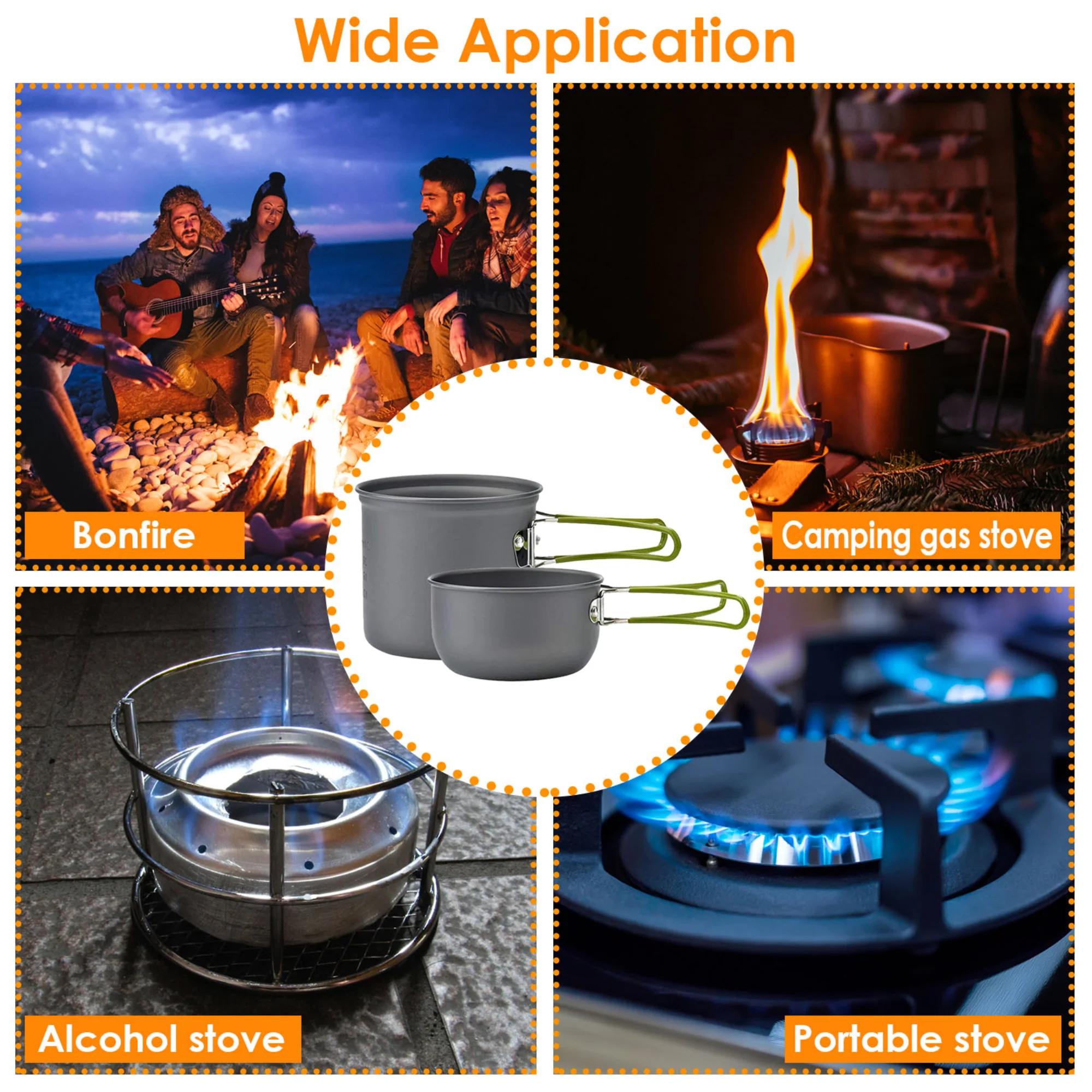 GBruno 8Pcs Camping Cooking Ware Set - Image 4