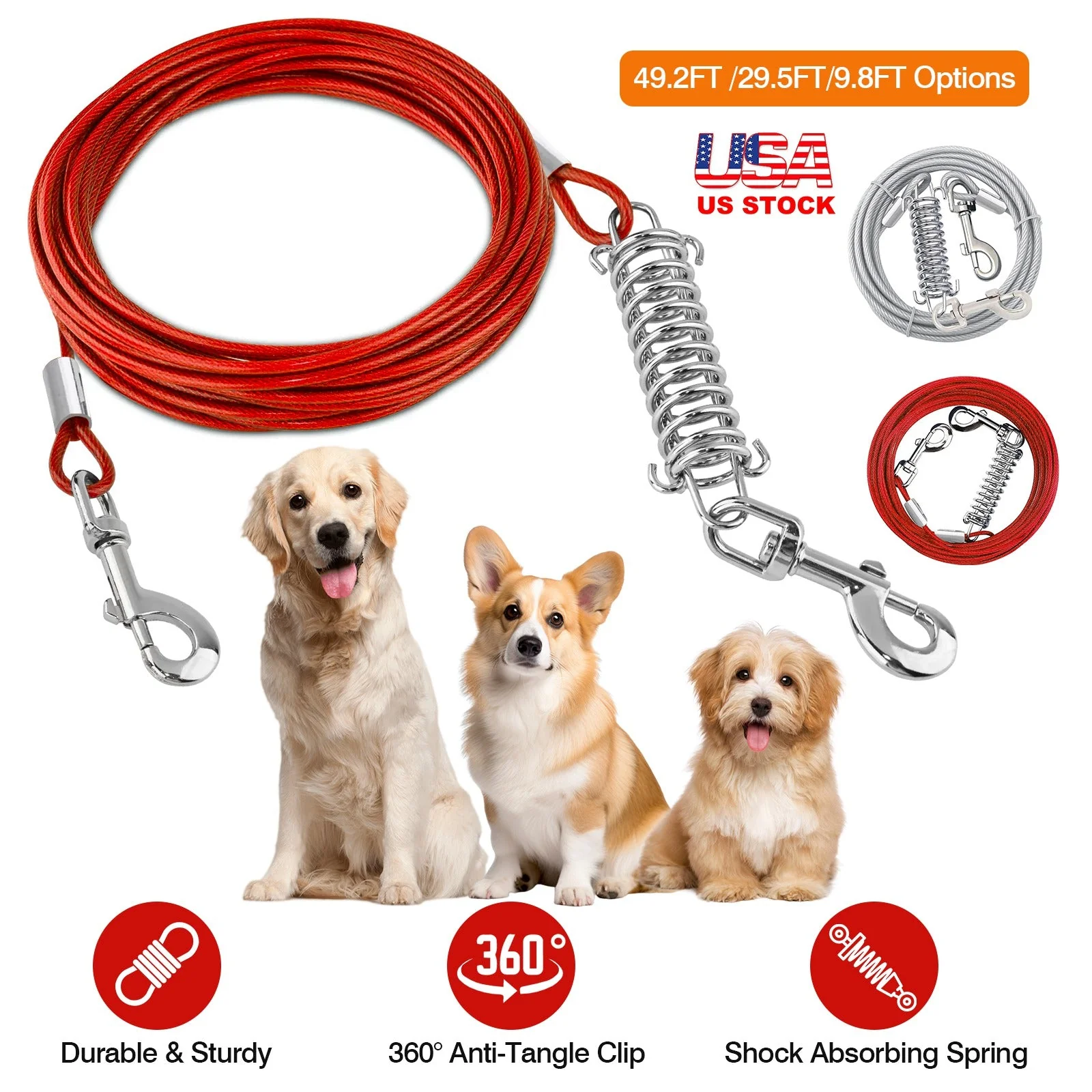 GBruno 9.8FT Dog Tie Out Cable - Image 5