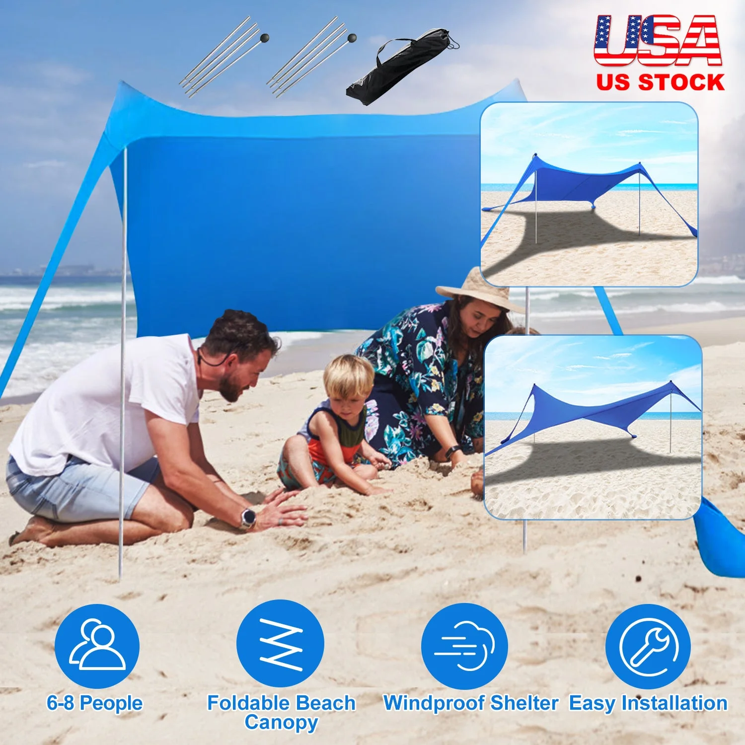 GBruno 9.8x9.8FT Foldable Beach Canopy Tent - Image 5