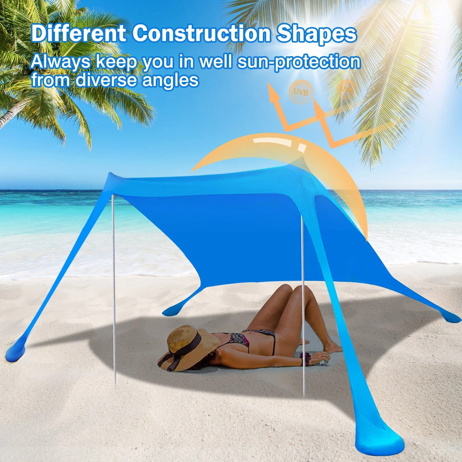 GBruno 9.8x9.8FT Foldable Beach Canopy Tent - Image 6
