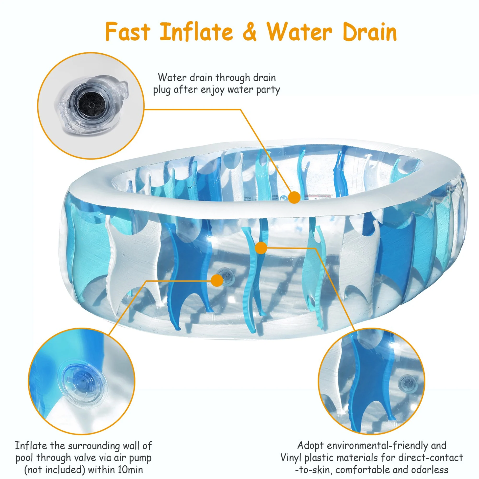 GBruno 90×60×20” Inflatable Swimming Pool - Image 4