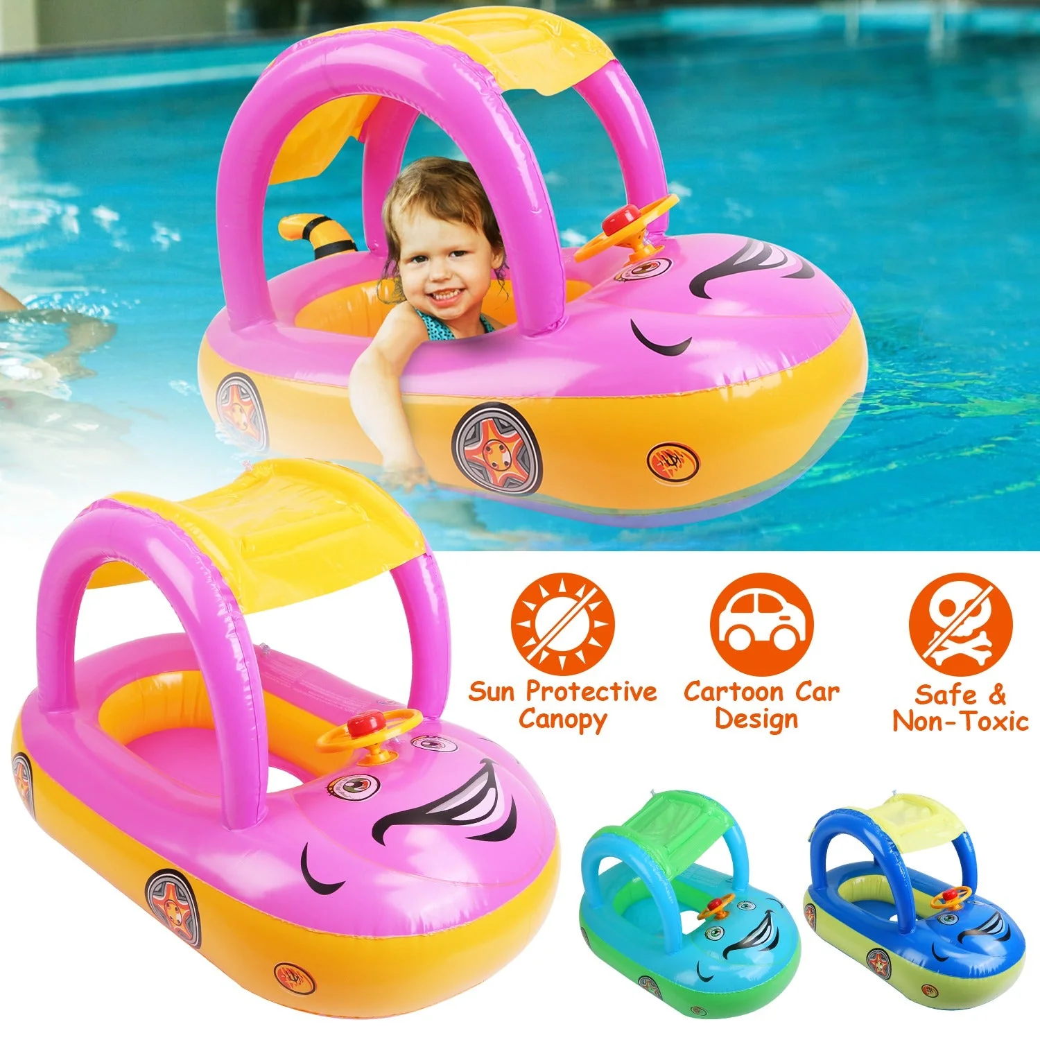 GBruno Baby Inflatable Pool Float Car - Image 3