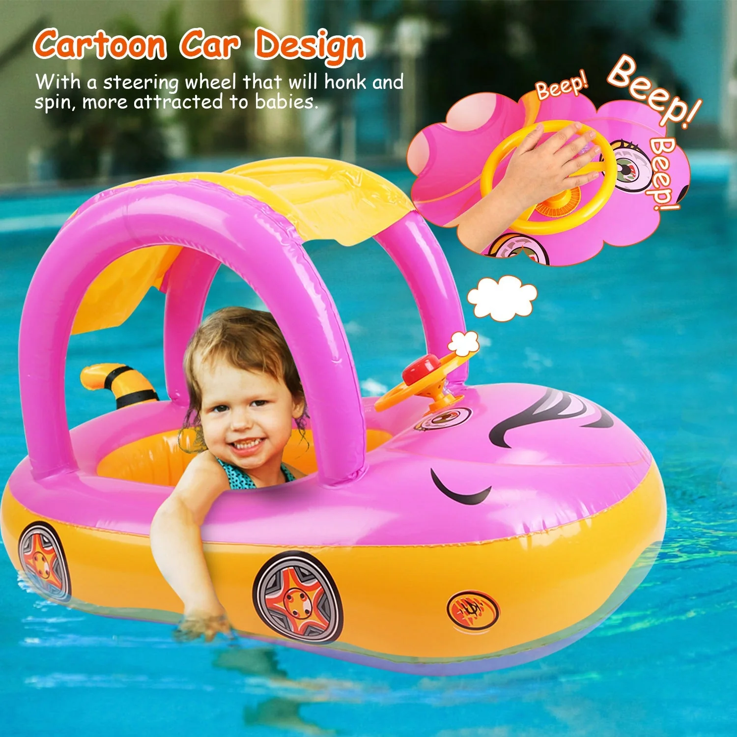 GBruno Baby Inflatable Pool Float Car - Image 6