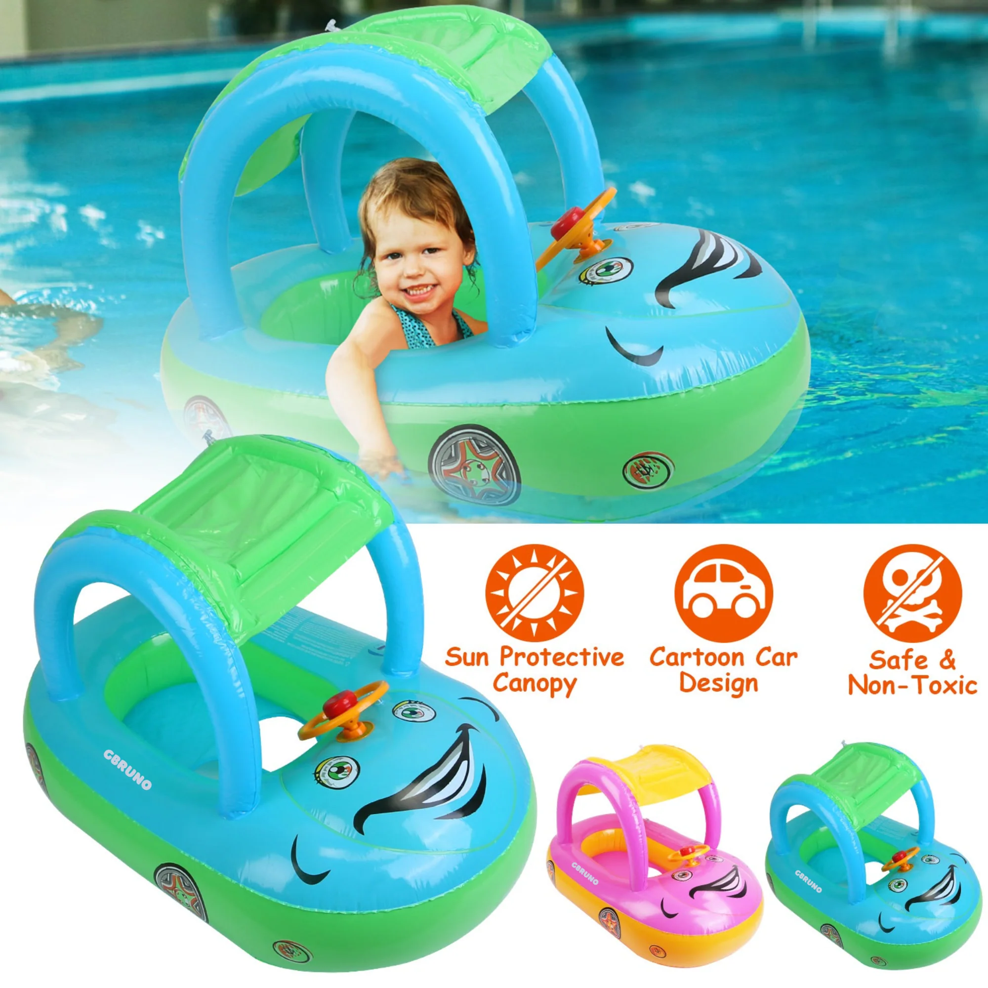 GBruno Baby Inflatable Pool Float Car - Image 2