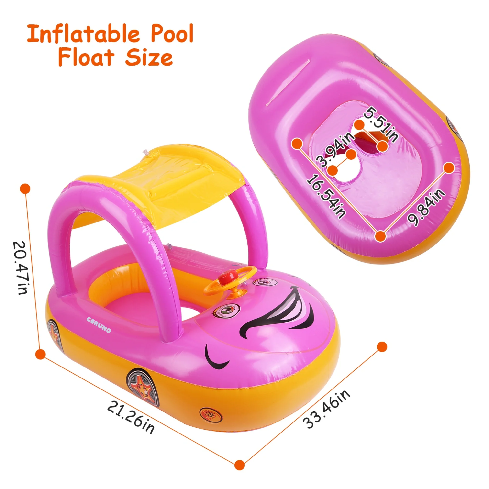 GBruno Baby Inflatable Pool Float Car - Image 4