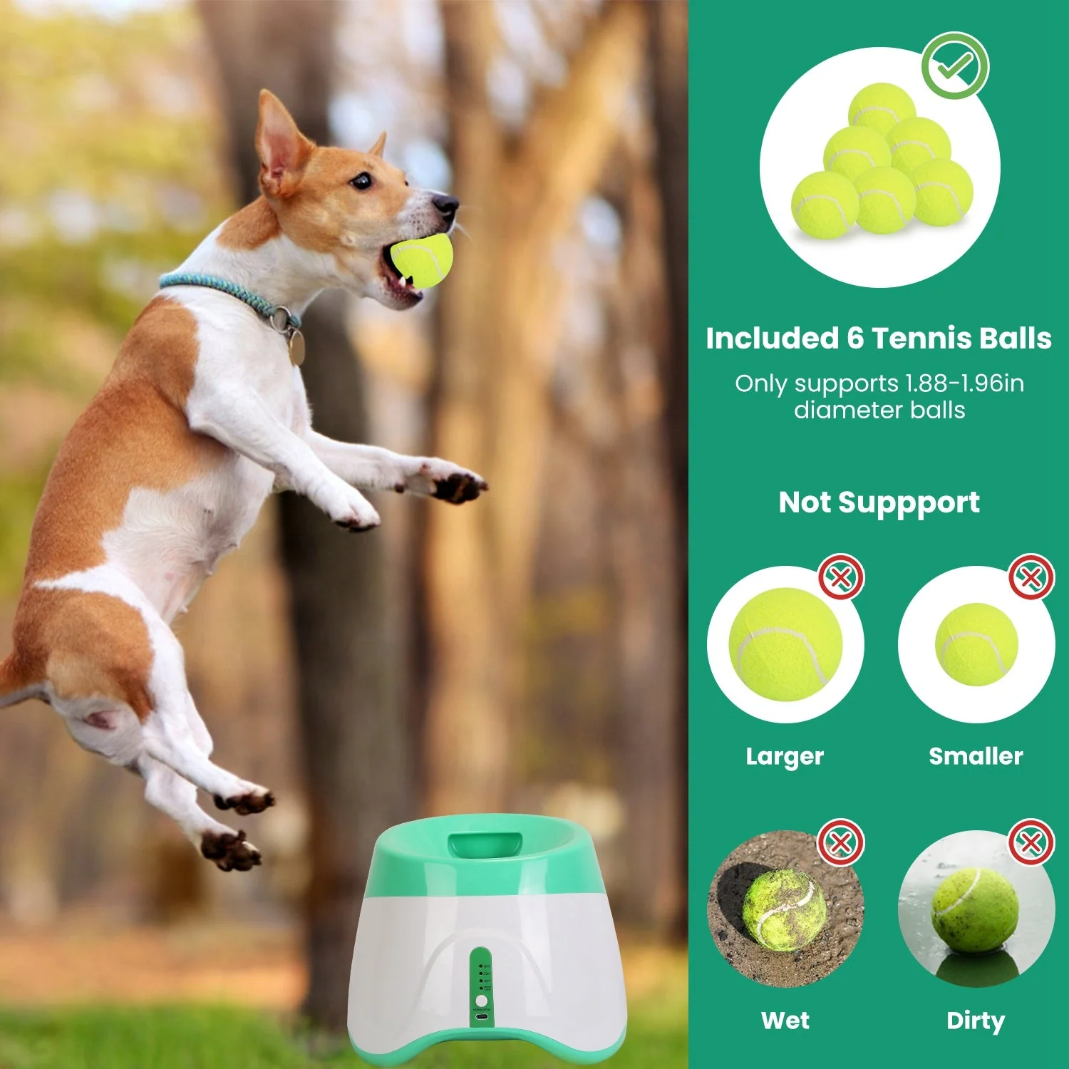 GBruno Ball Launcher Included 6 Tennis Balls Dog - Image 4